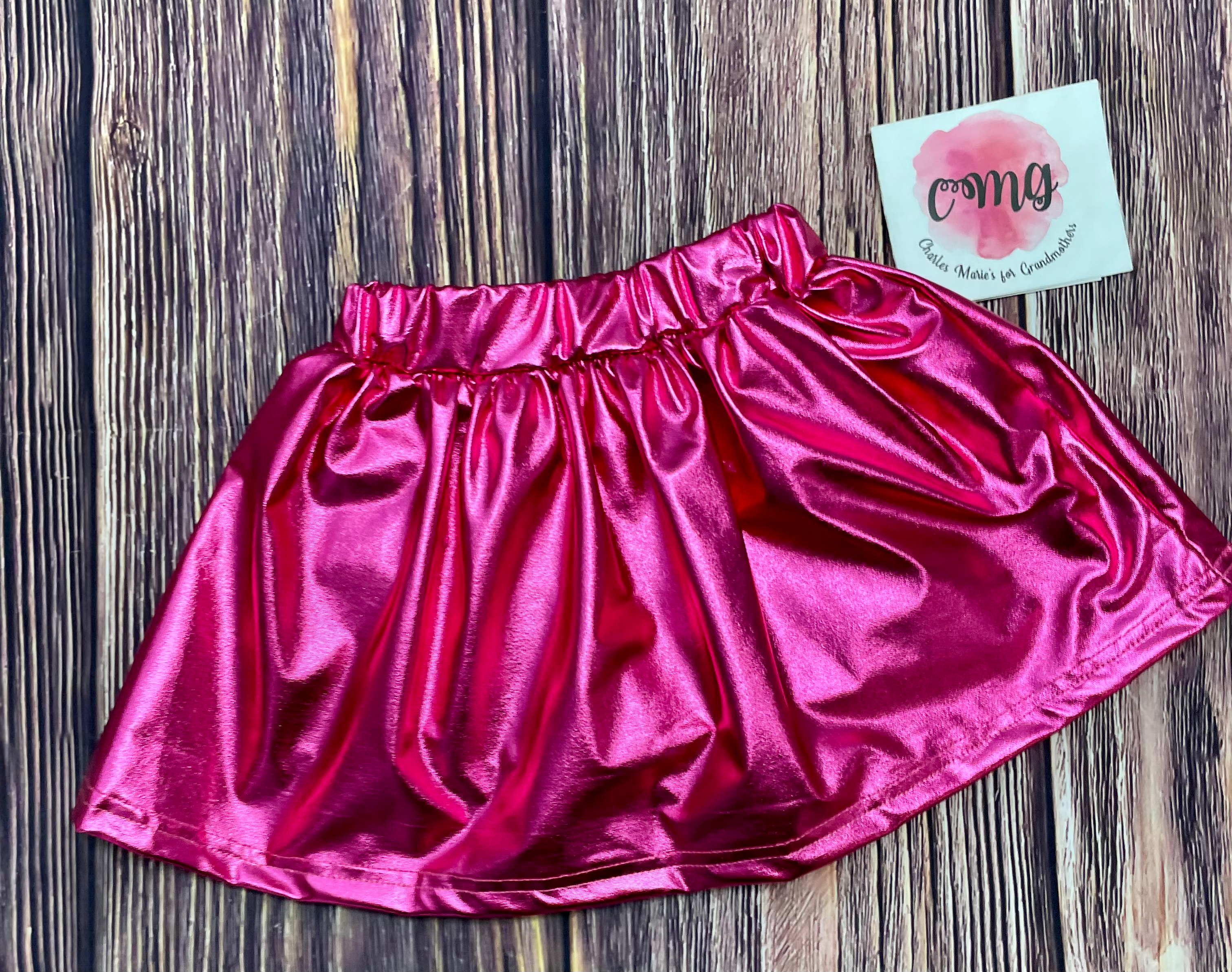 Belle Cher Hot Pink Metallic Skort