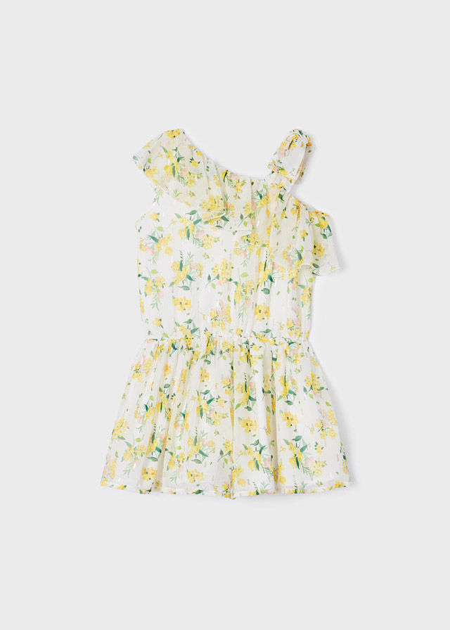 Thumbnail: Mayoral Yellow Floral Shimmer Romper