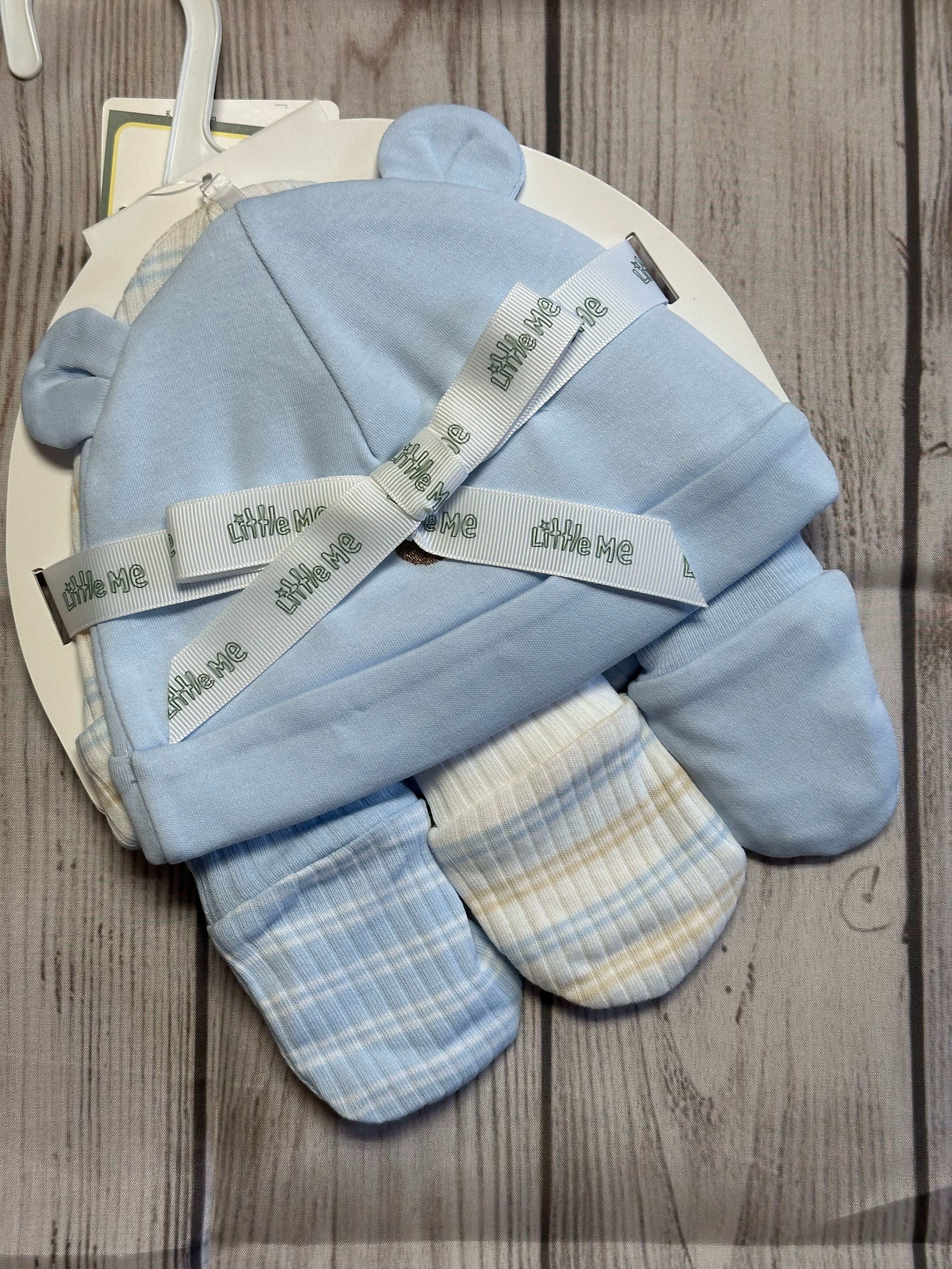 Little Me Dashing Bears 3 pack Hats & Mitts Set for baby 