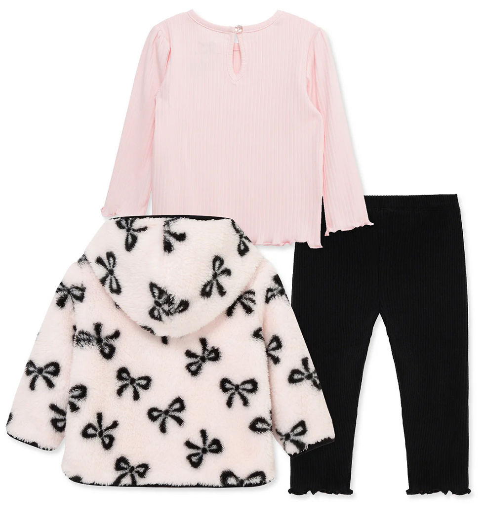 Miniatura: Little Me  Light pink 3-Piece Bow Set