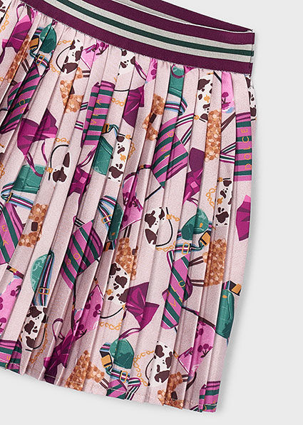 Miniatura: Mayoral Purse Print Pleated Skirt for Toddlers and Girls