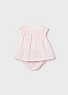 Miniatura: Mayoral Linen Dress and Diaper Cover in Pink or Blue Strawberry Print