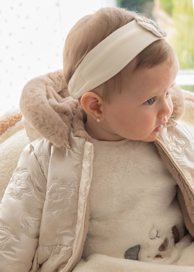 Thumbnail: Mayoral Ivory Baby Girl Reversible Coat