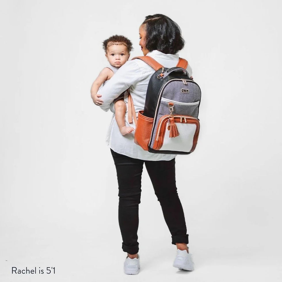 Thumbnail: Itzy Ritzy Boss Plus Diaper Bag Backpack in Coffee & Cream