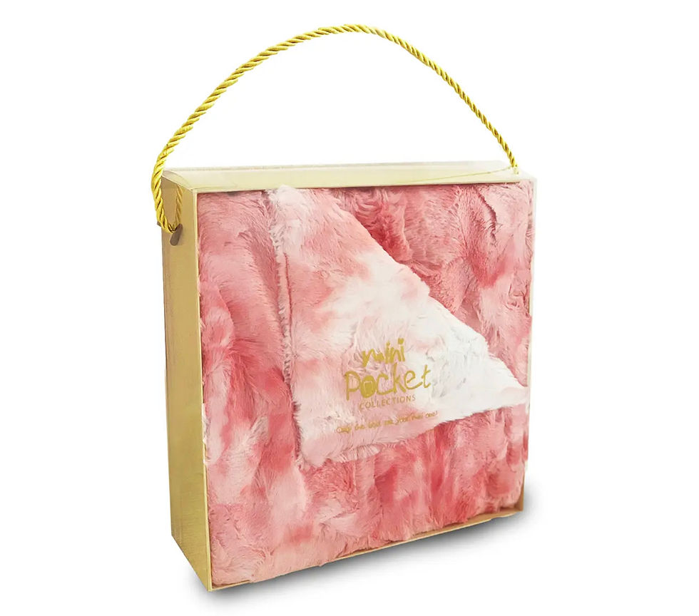 Thumbnail: Mini Pocket FAUX FUR TIE DYE BABY BLANKET IN GIFT BOX 