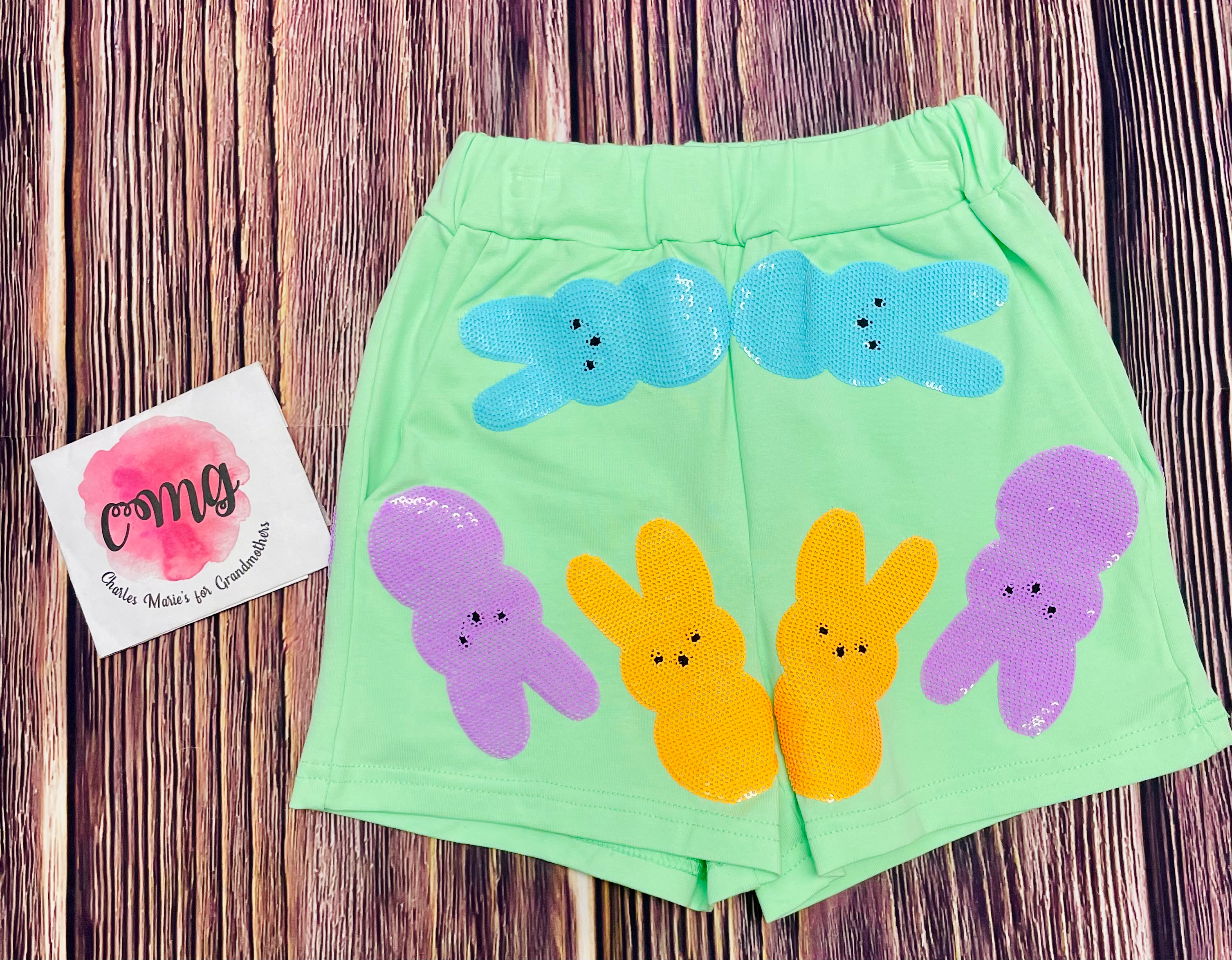 Belle Cher Peep Sequin Shorts