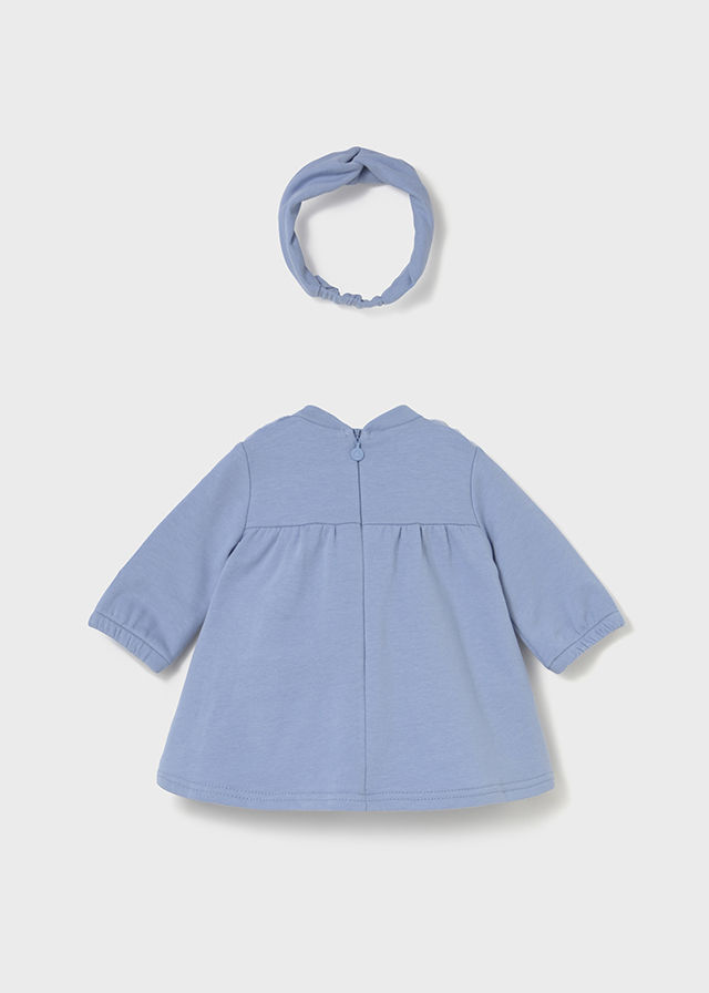 Thumbnail: Mayoral Baby Girl Blue Dress Set with Headband