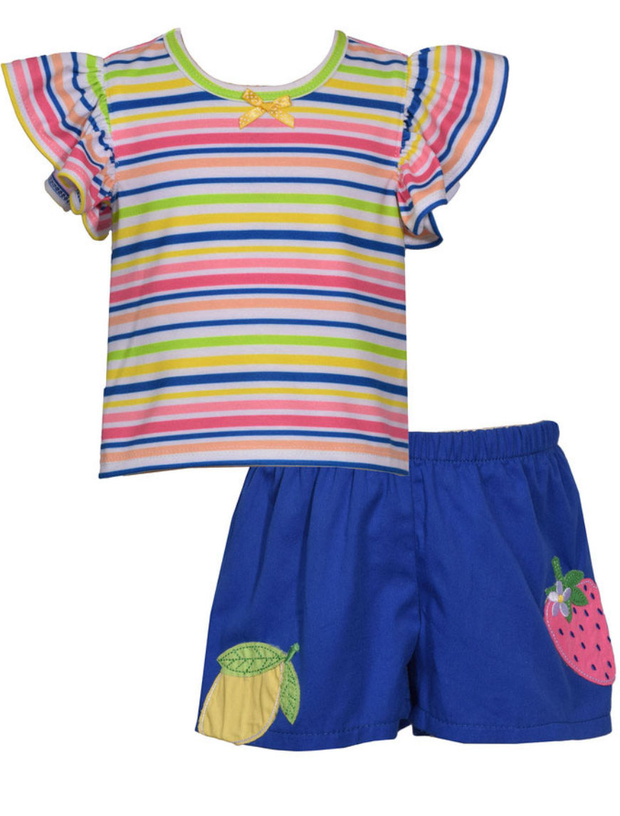 Bonnie Jean Strawberry Stripes Short Set