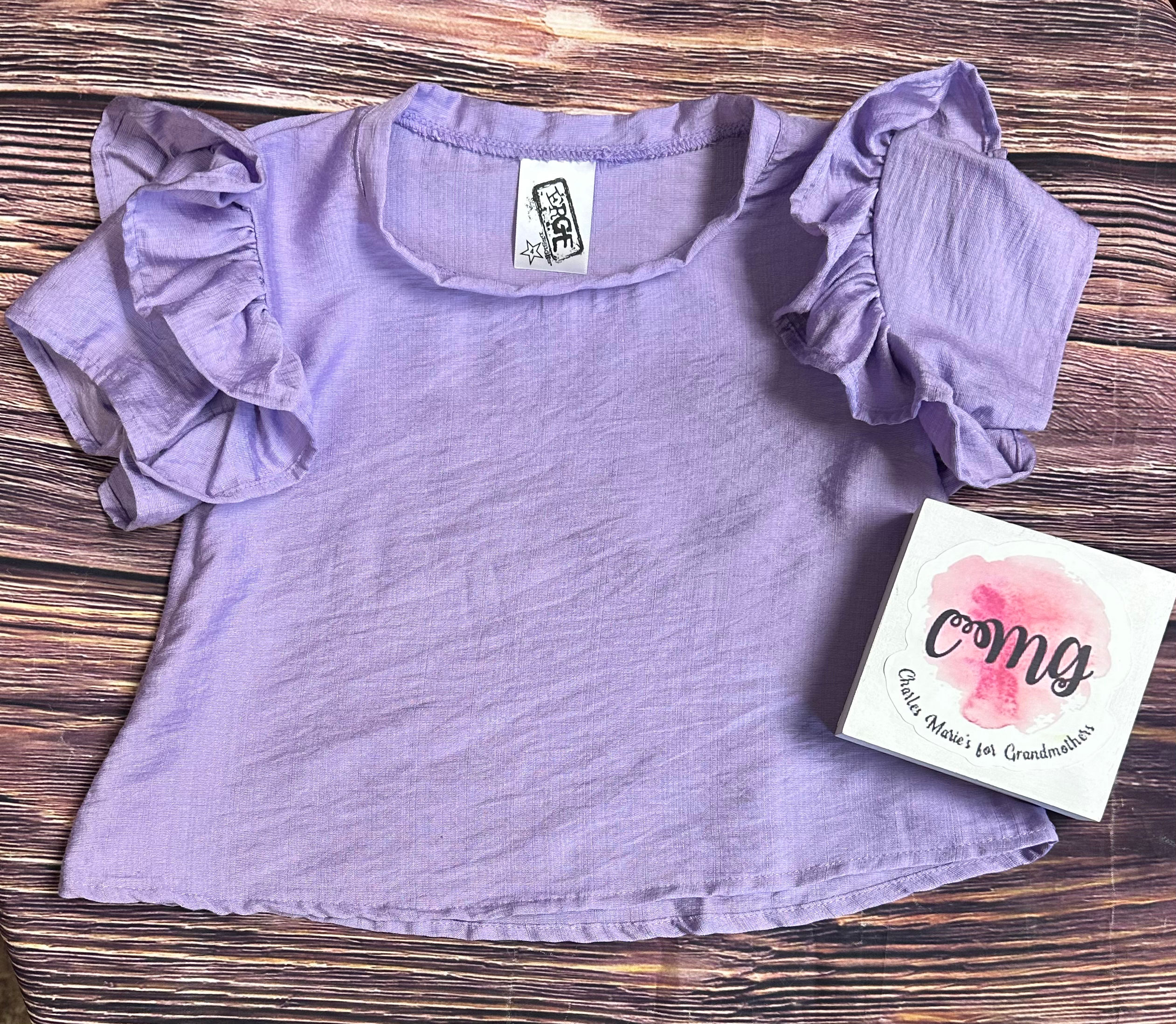 Erge Lilac Ruffle Sleeve Top