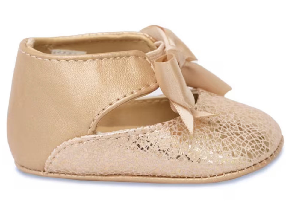 Thumbnail: Baby Deer Rose Gold Bow Flats