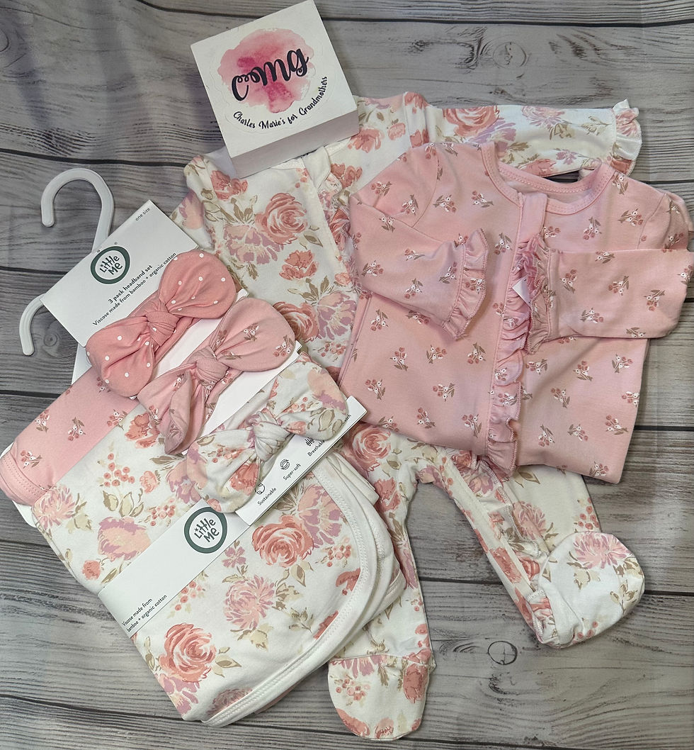 Miniatura: Little Me Fabulous Floral 2 pack Zipper Footie for baby