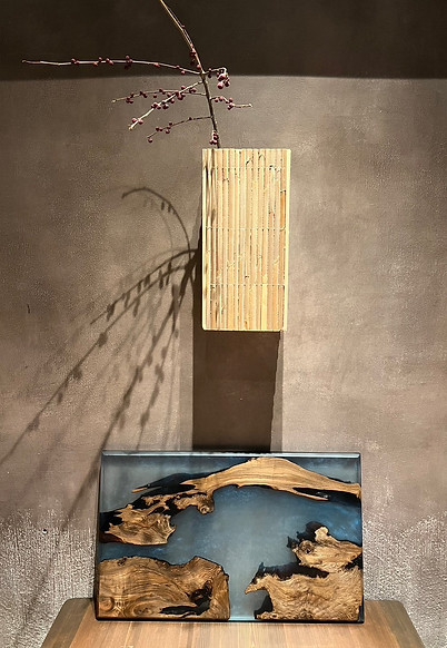 おー　レジンサイドテーブル　樺　瘤 レジンサイドテーブル 樺 瘤