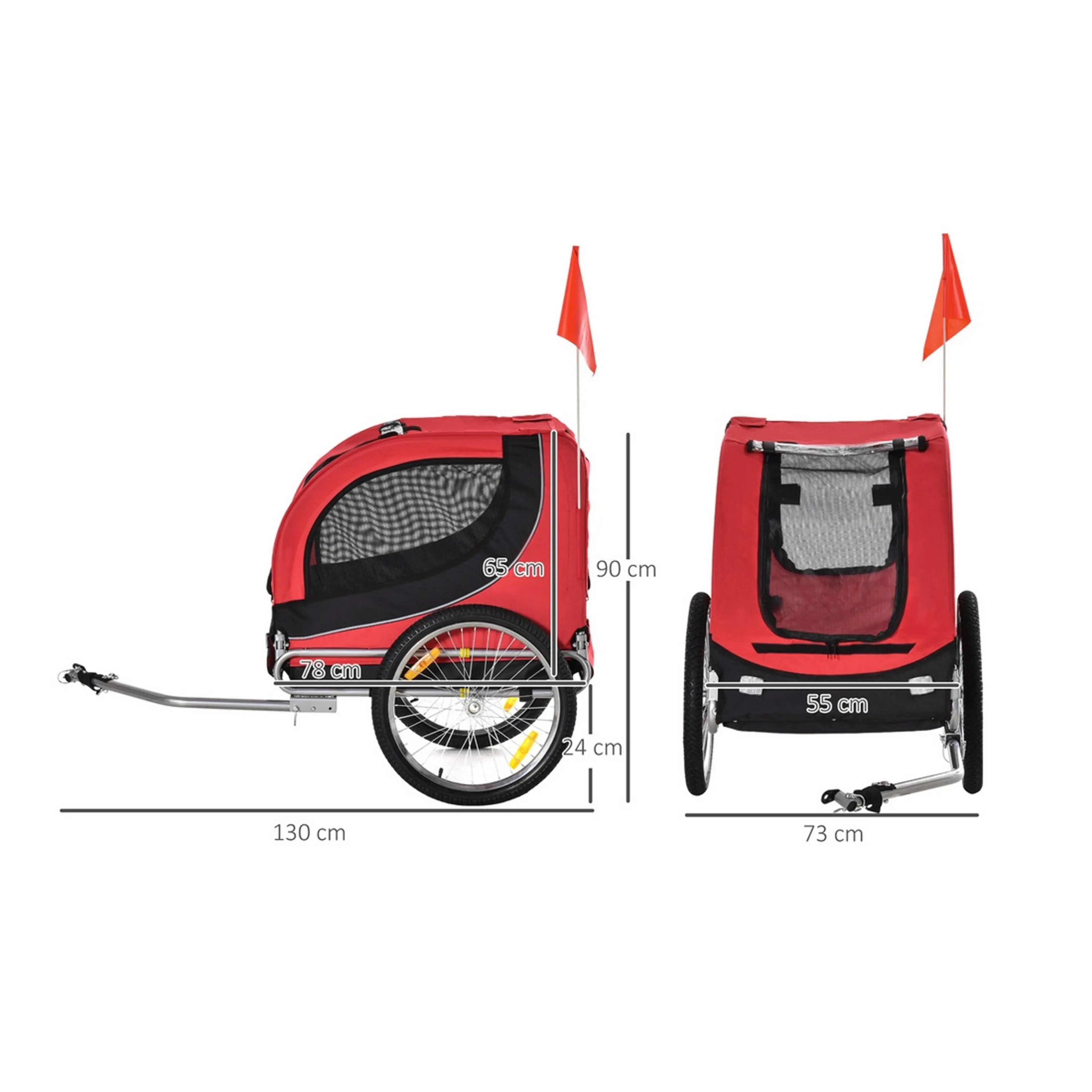 Måttritning: 130 × 73 × 90 cm och transportlåda 78 × 55 × 65 cm