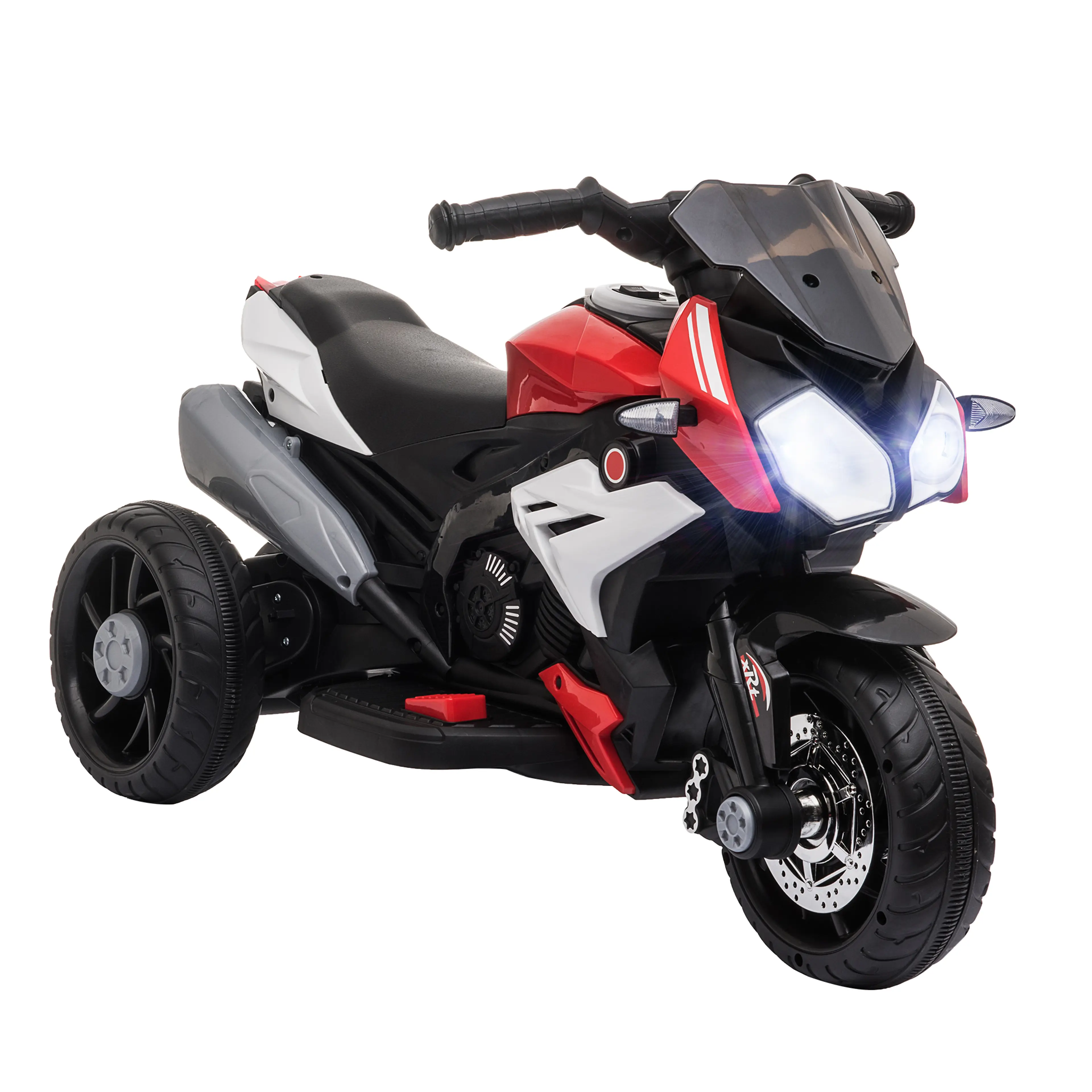 Elmotorcykel för barn, lampor och ljud, röd/svart