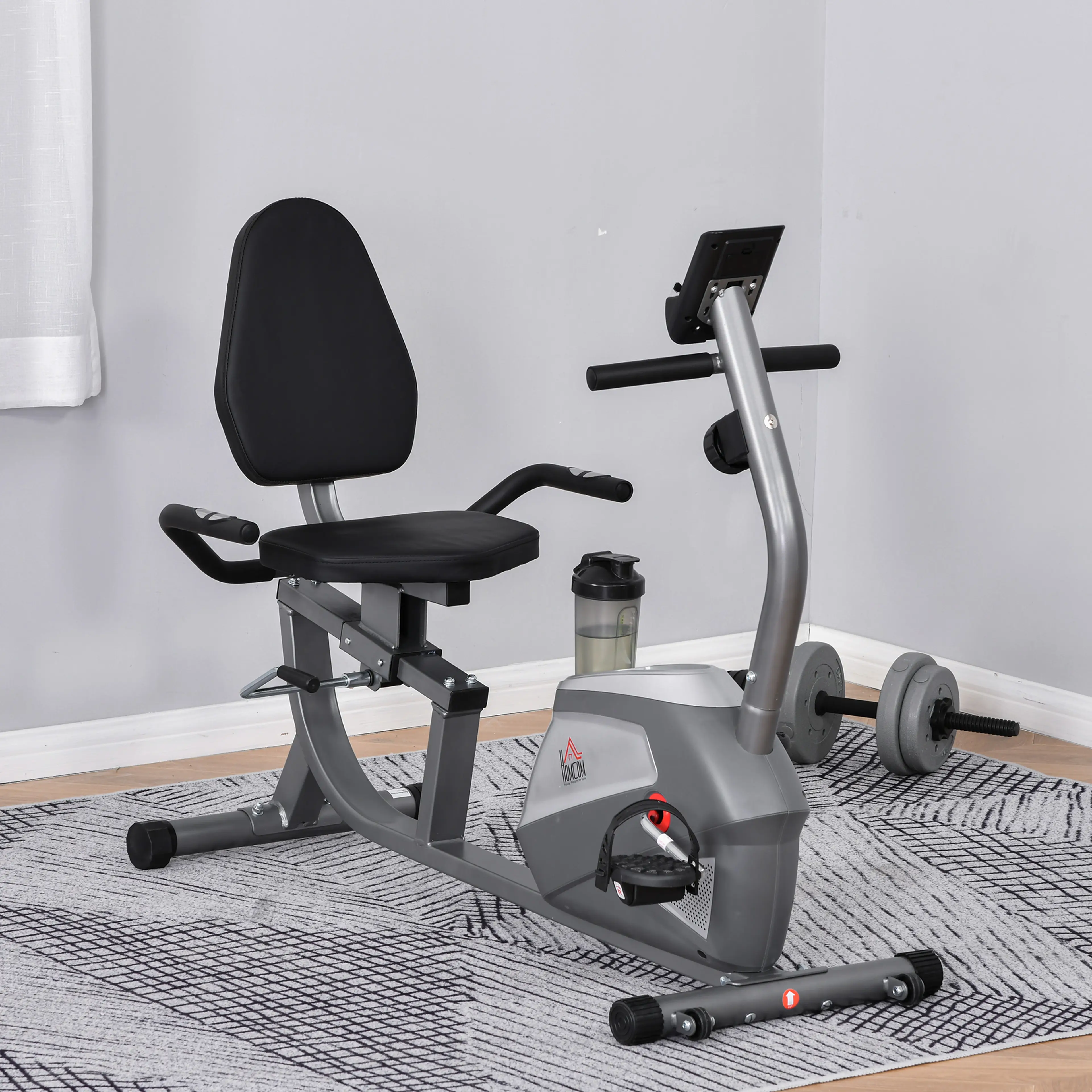 Liggande Motionscykel med Ryggstöd – 8 Motståndsnivåer och LCD-display