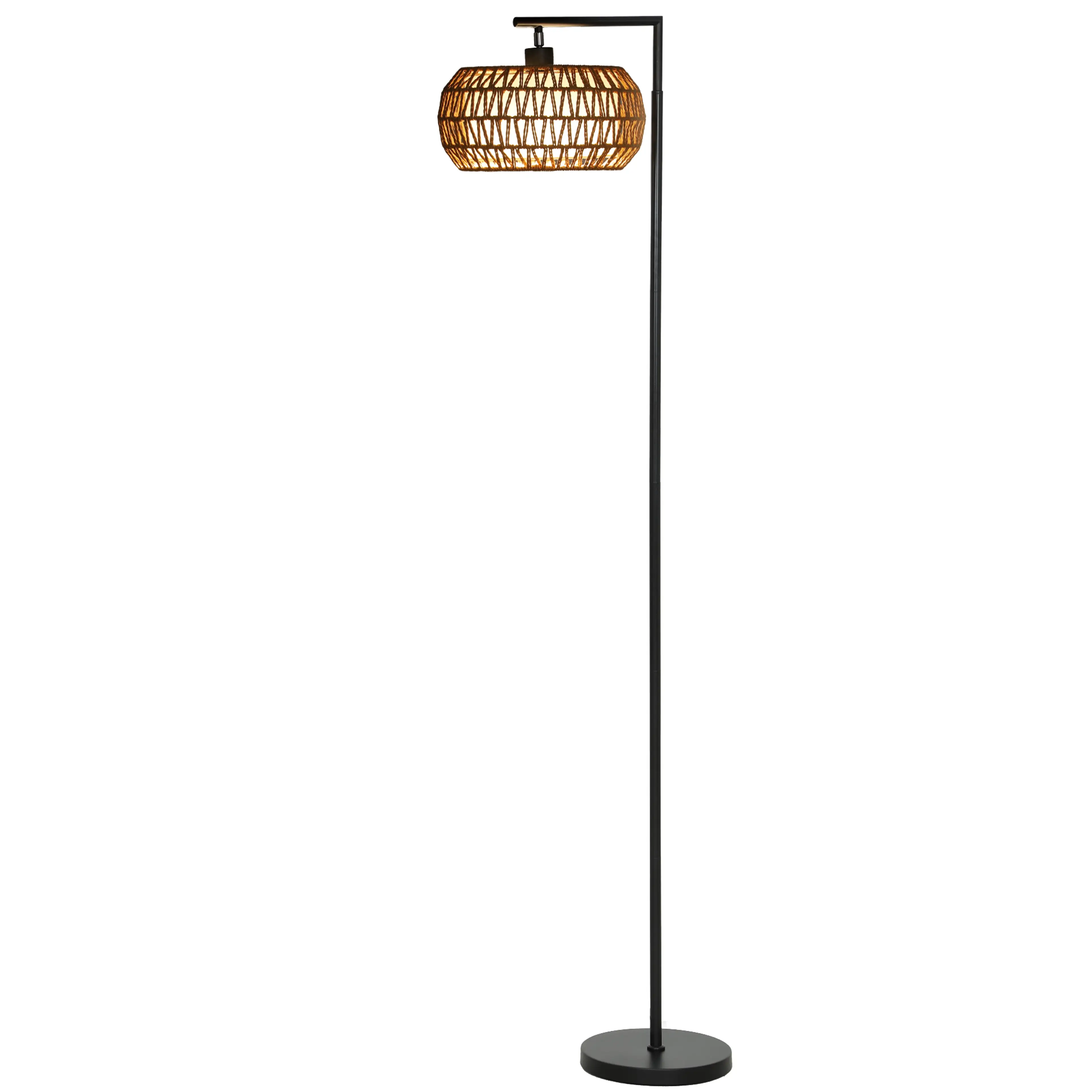 Golvlampa boho – dimbar med fjärrkontroll, 3000–6500K och dubbel skärm