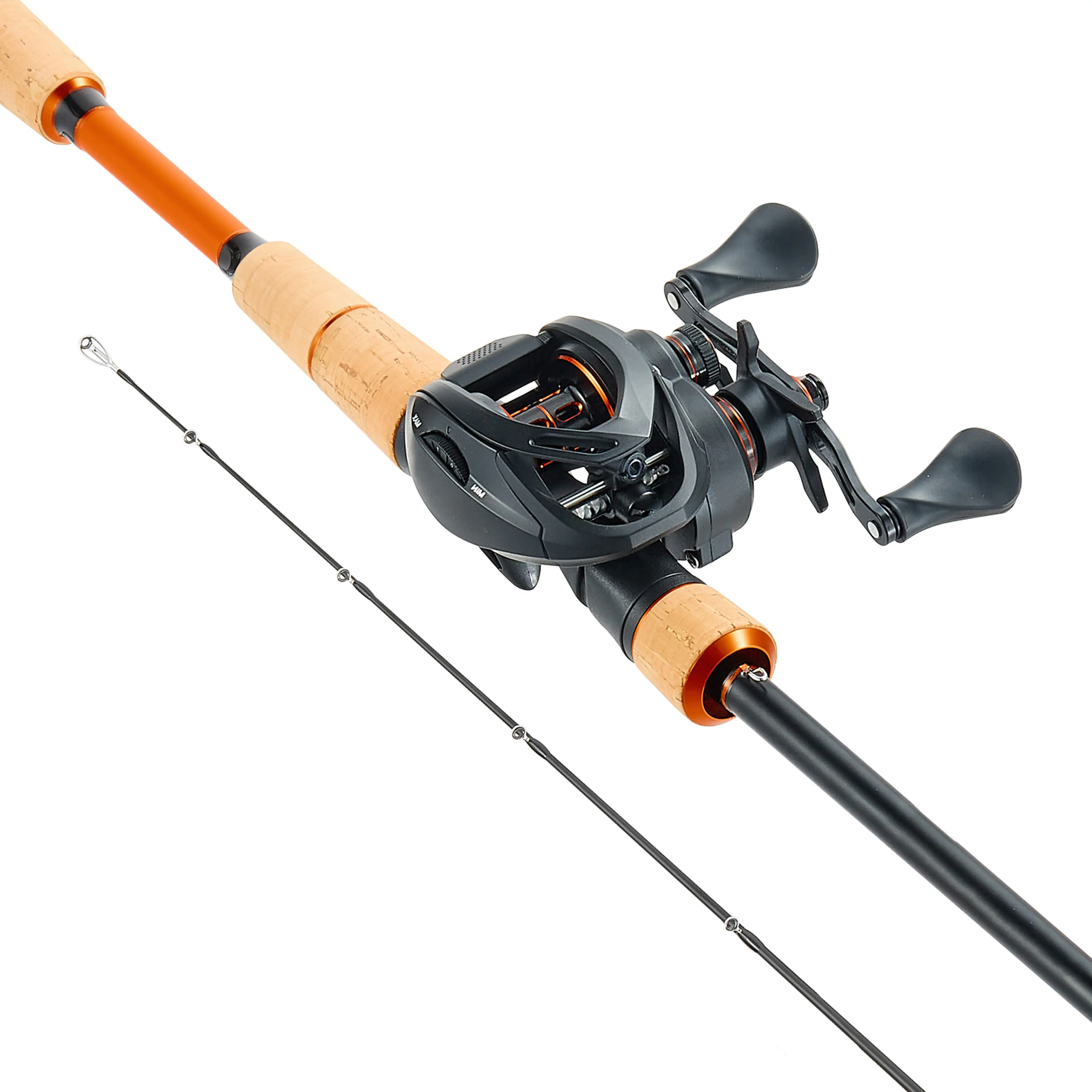 Fiskespö med rulle 2,13 m – kolfiber och multirulle (7+1 kullager)