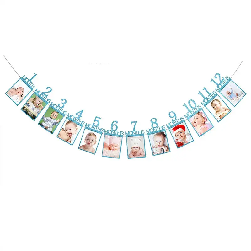 Miniatyrbild: 1-års Fotobanner – "12 Månader" Födelsedagsgirlang