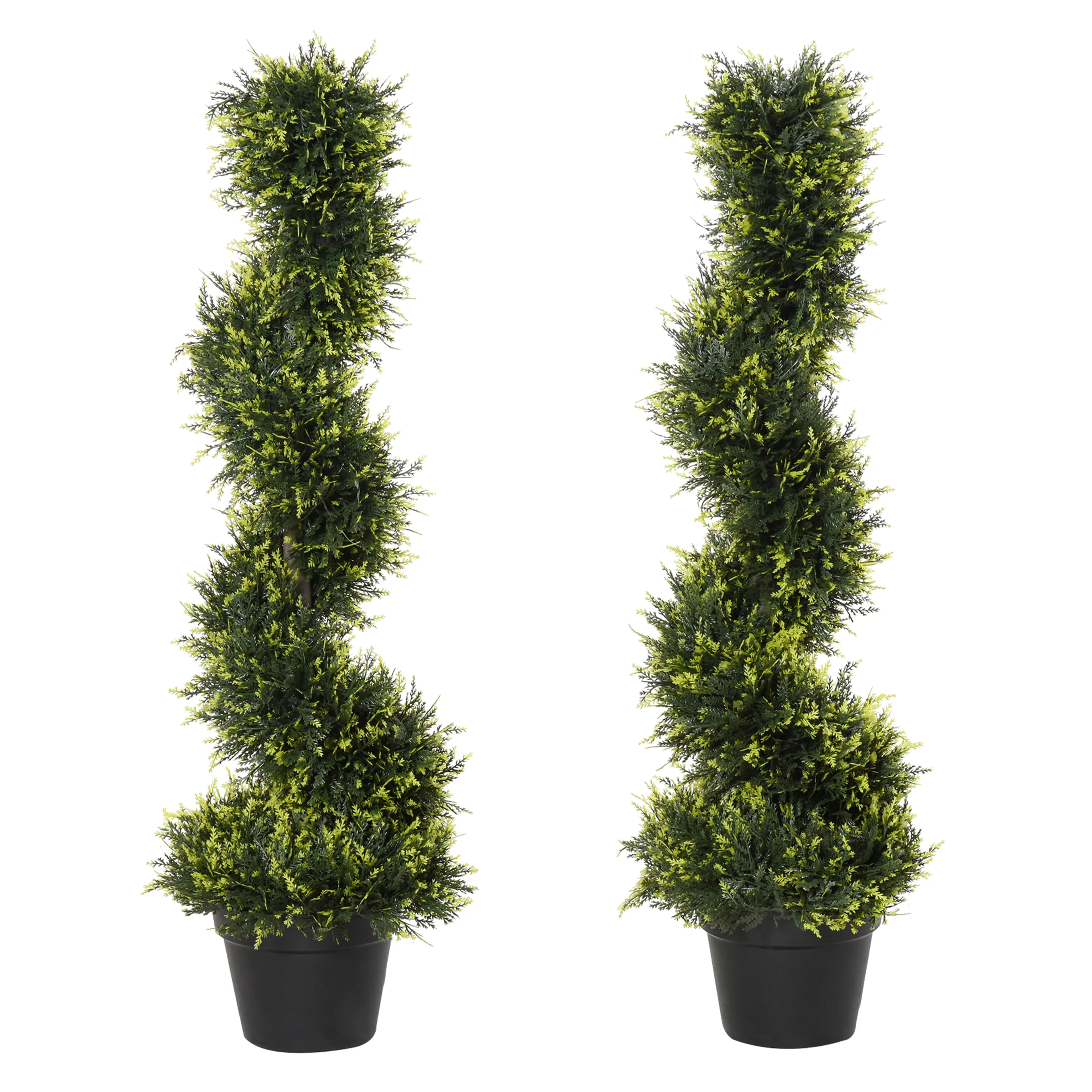 Konstgjort cederträd 90 cm i spiralform – cementfylld kruka