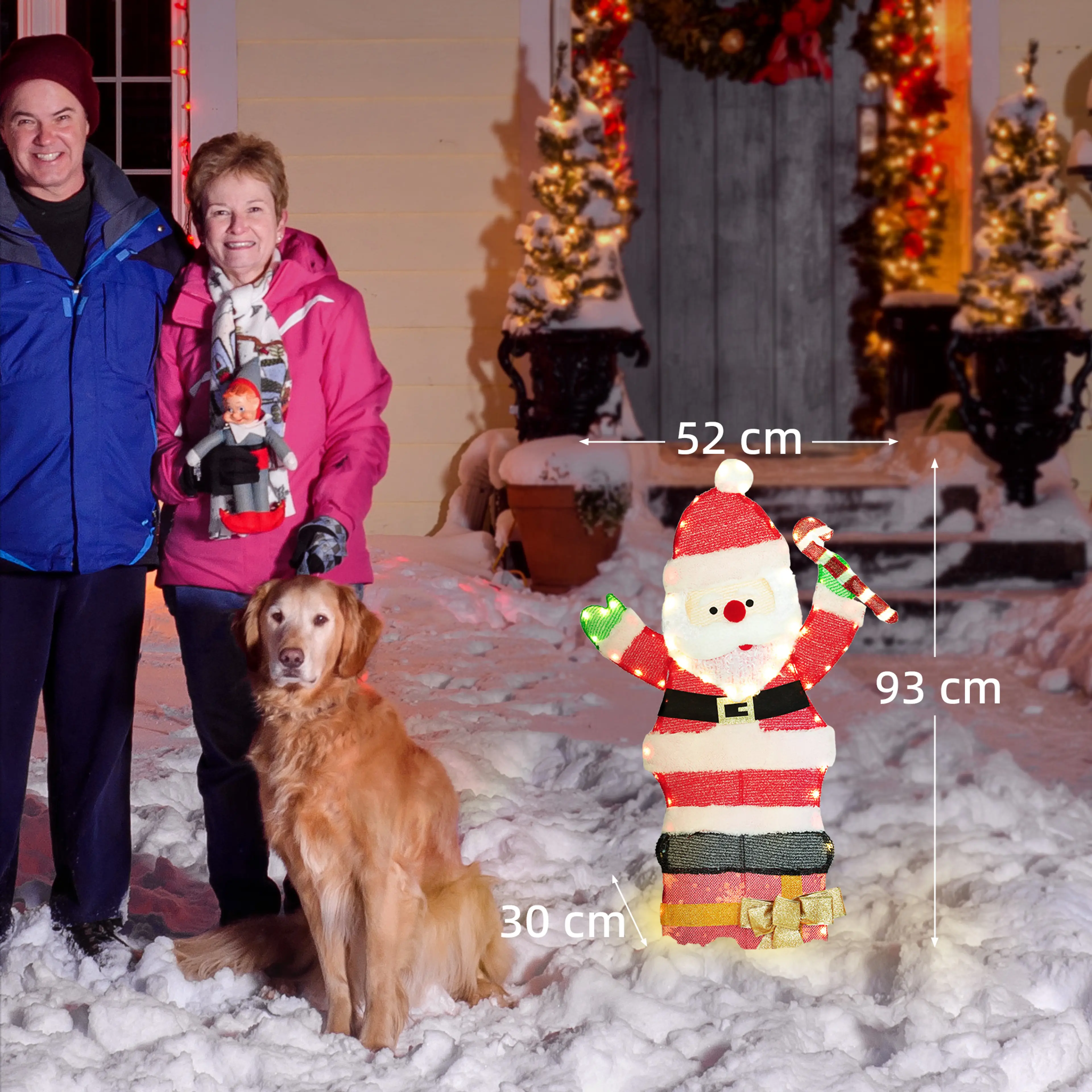 Måttskiss: 93 cm hög, 52 cm bred och 30 cm djup