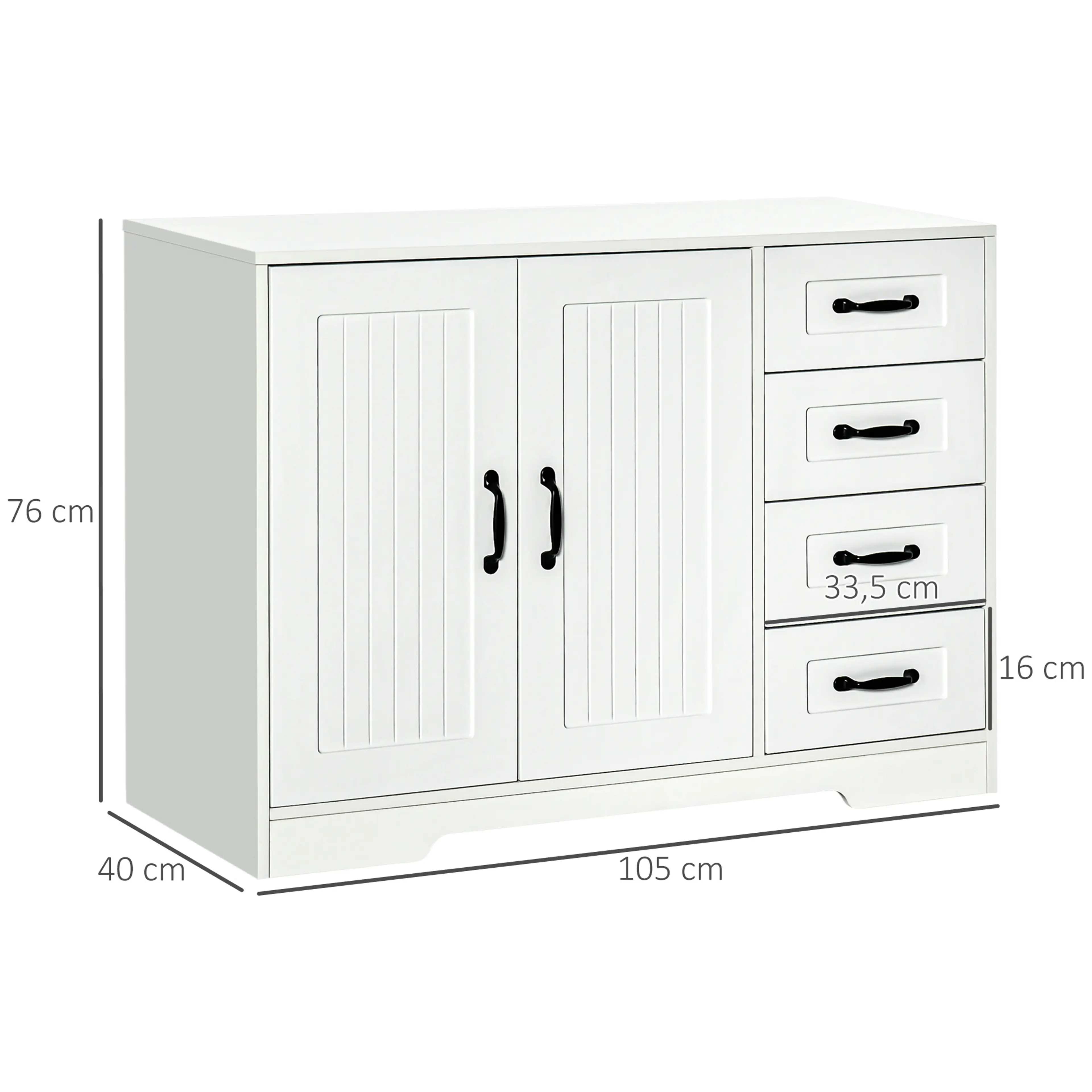 Måttbild som visar sideboarden 105 × 40 × 76 cm