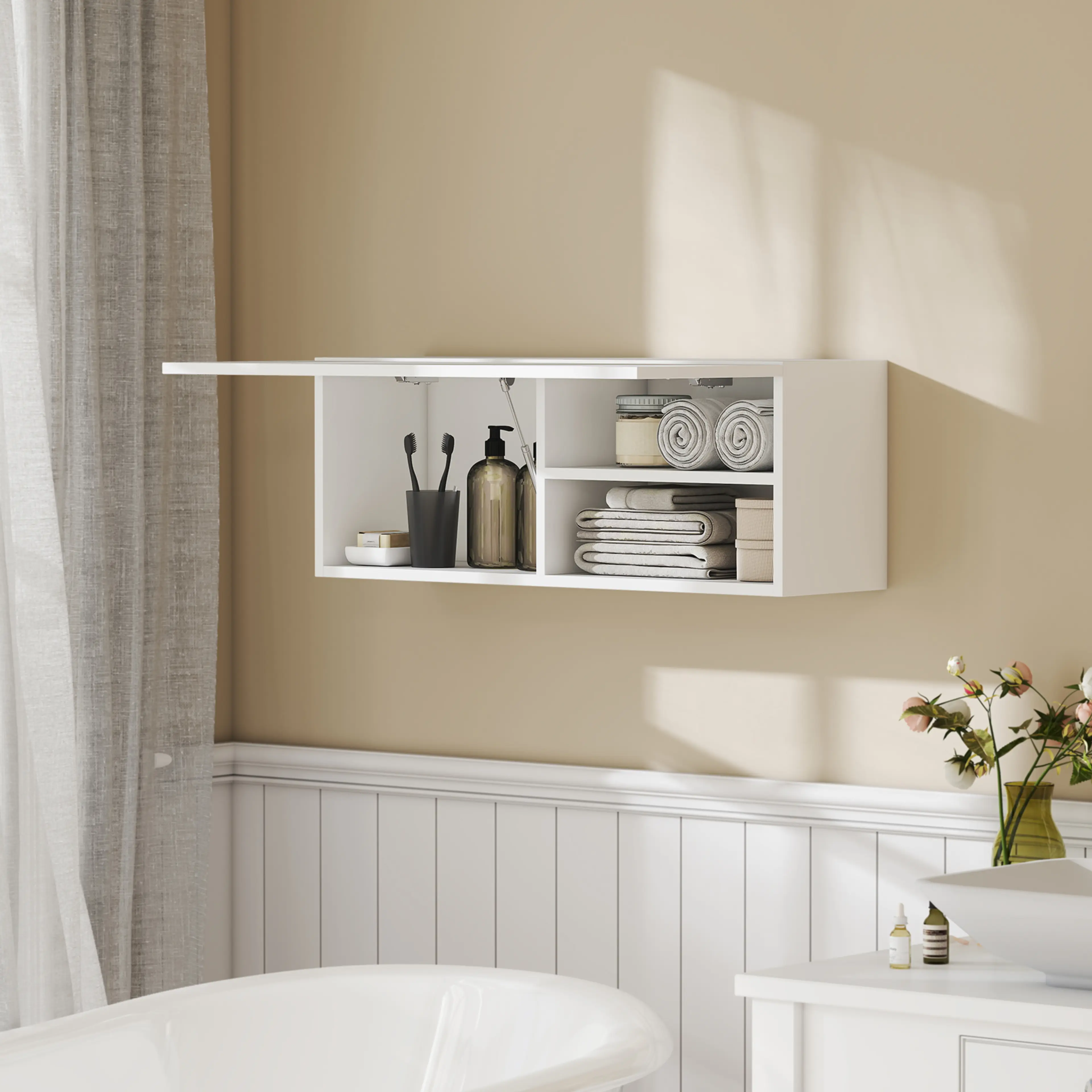 Hängskåp badrum 80 × 30 cm med uppfällbar lucka – bild 2