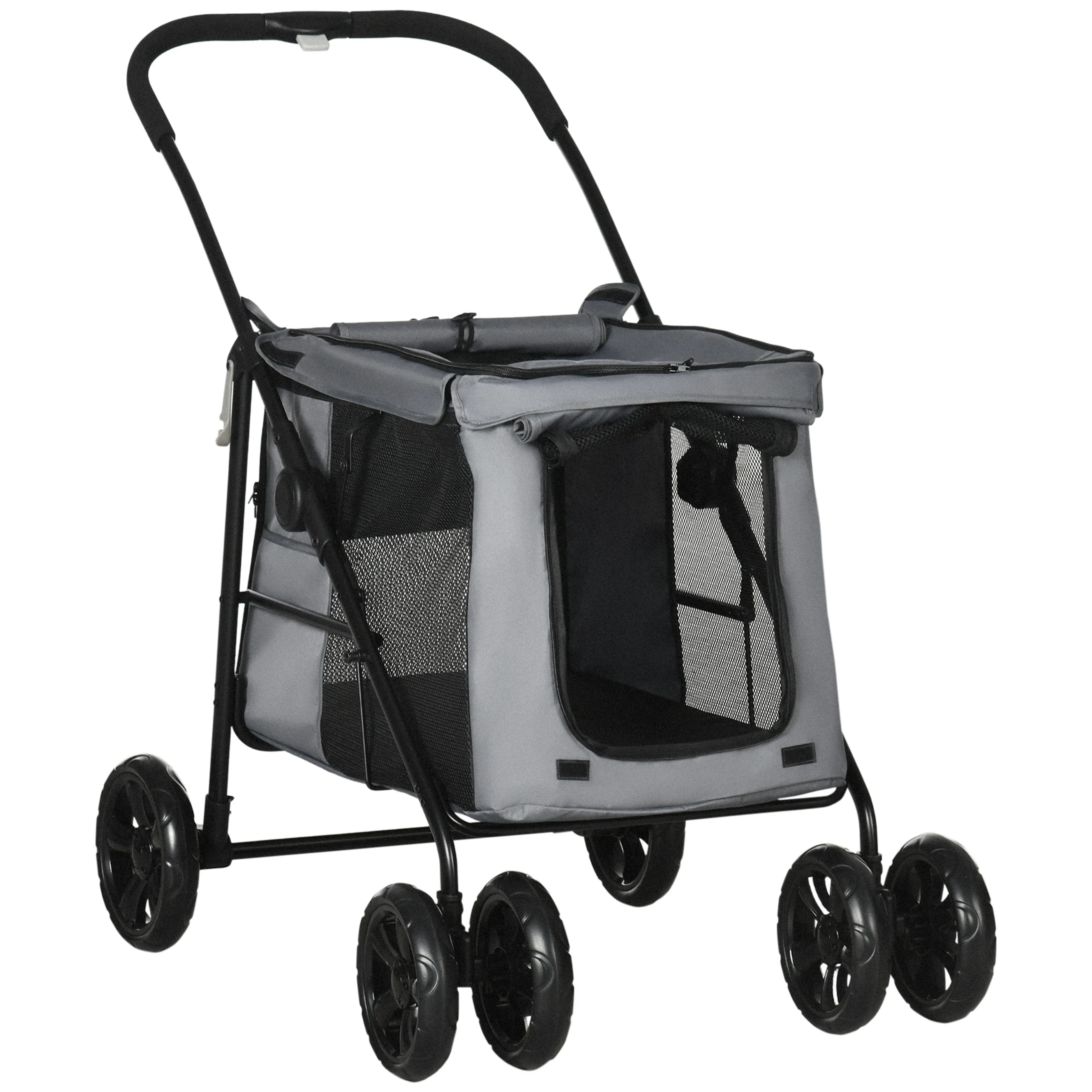 Hundvagn med 75 cm liggyta – upp till 20 kg, tre fickor