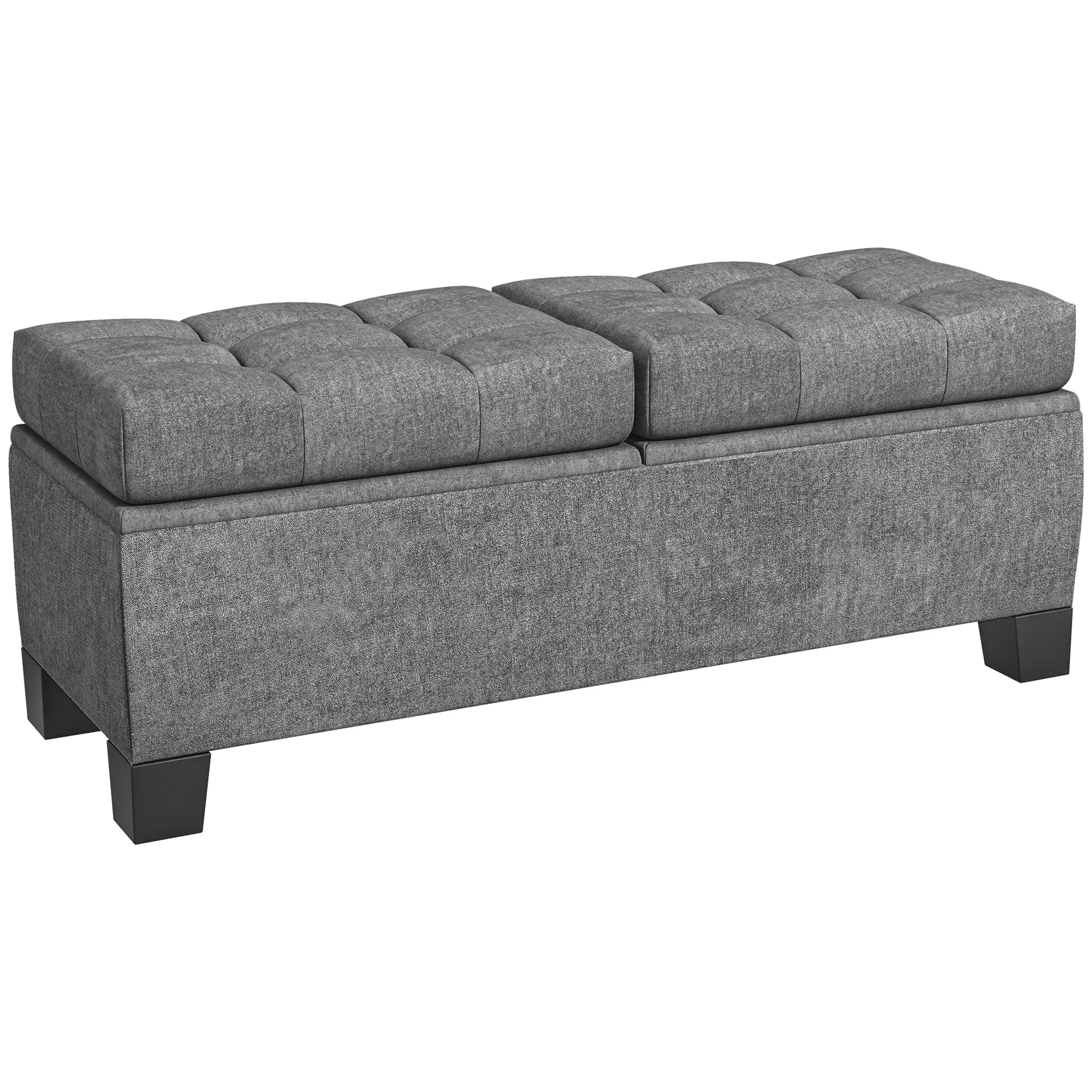 Förvaringsbänk 116 cm med två separata lock