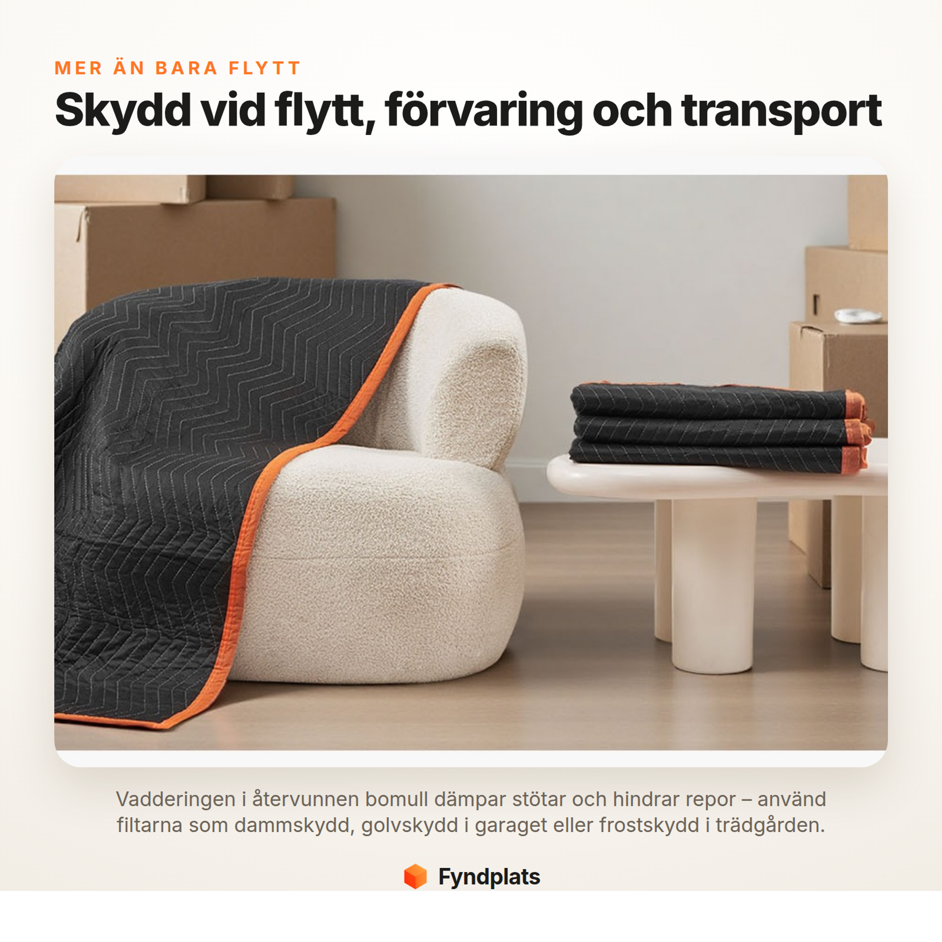 Flyttfiltar för möbler 6/12-pack – vadderade packfiltar med resårband