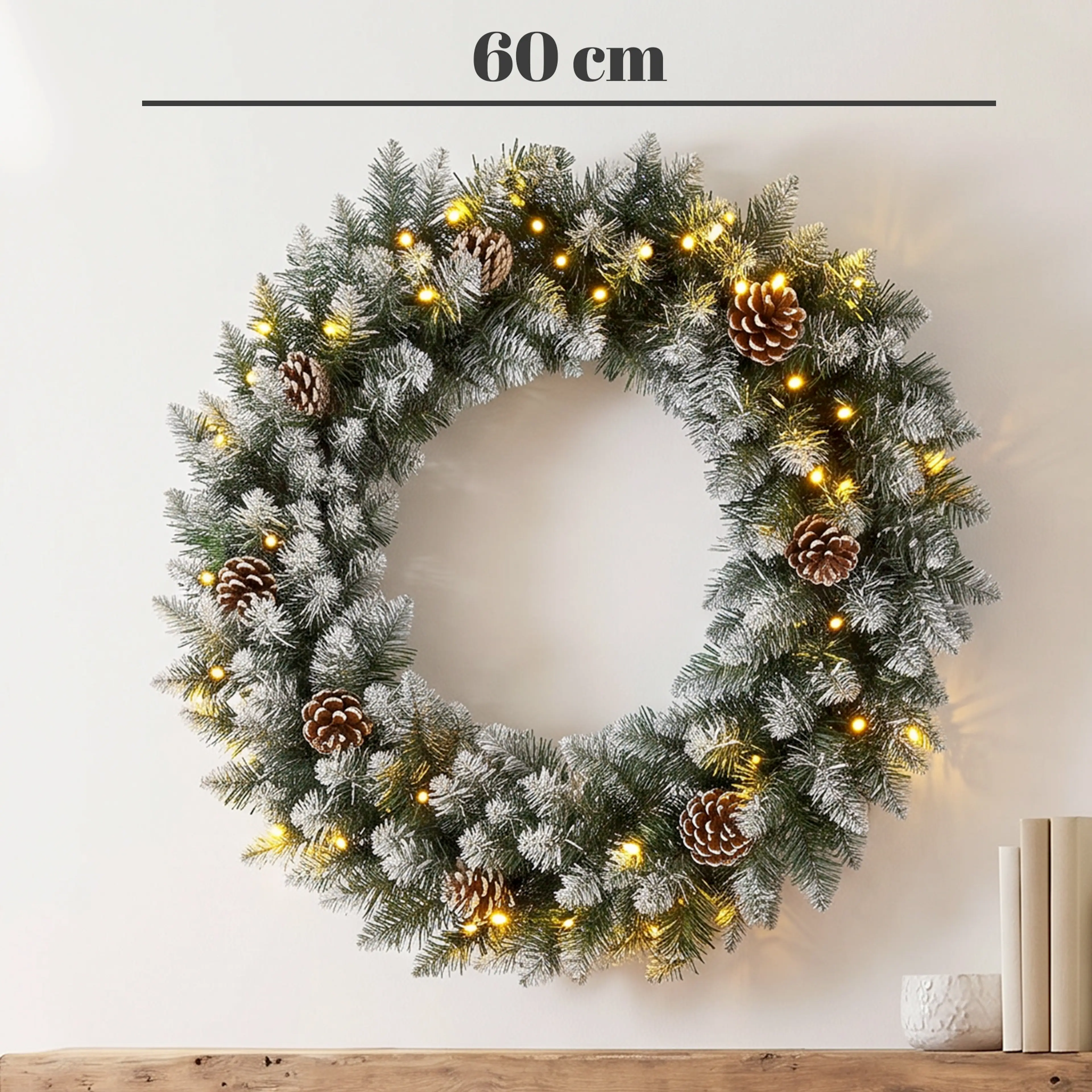Måttbild: kransen är 60 cm i diameter