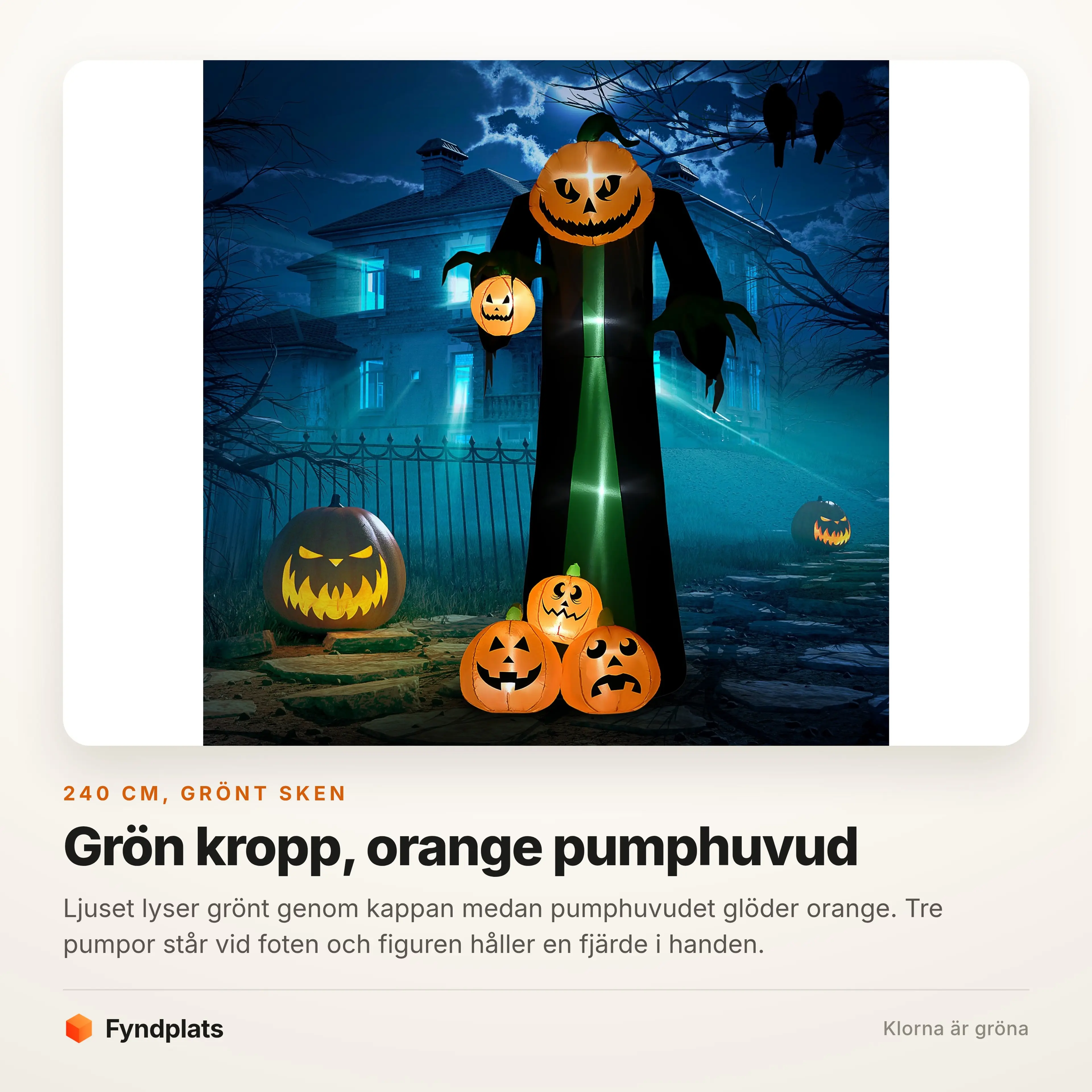 Pumphuvudet lyser orange i mörkret