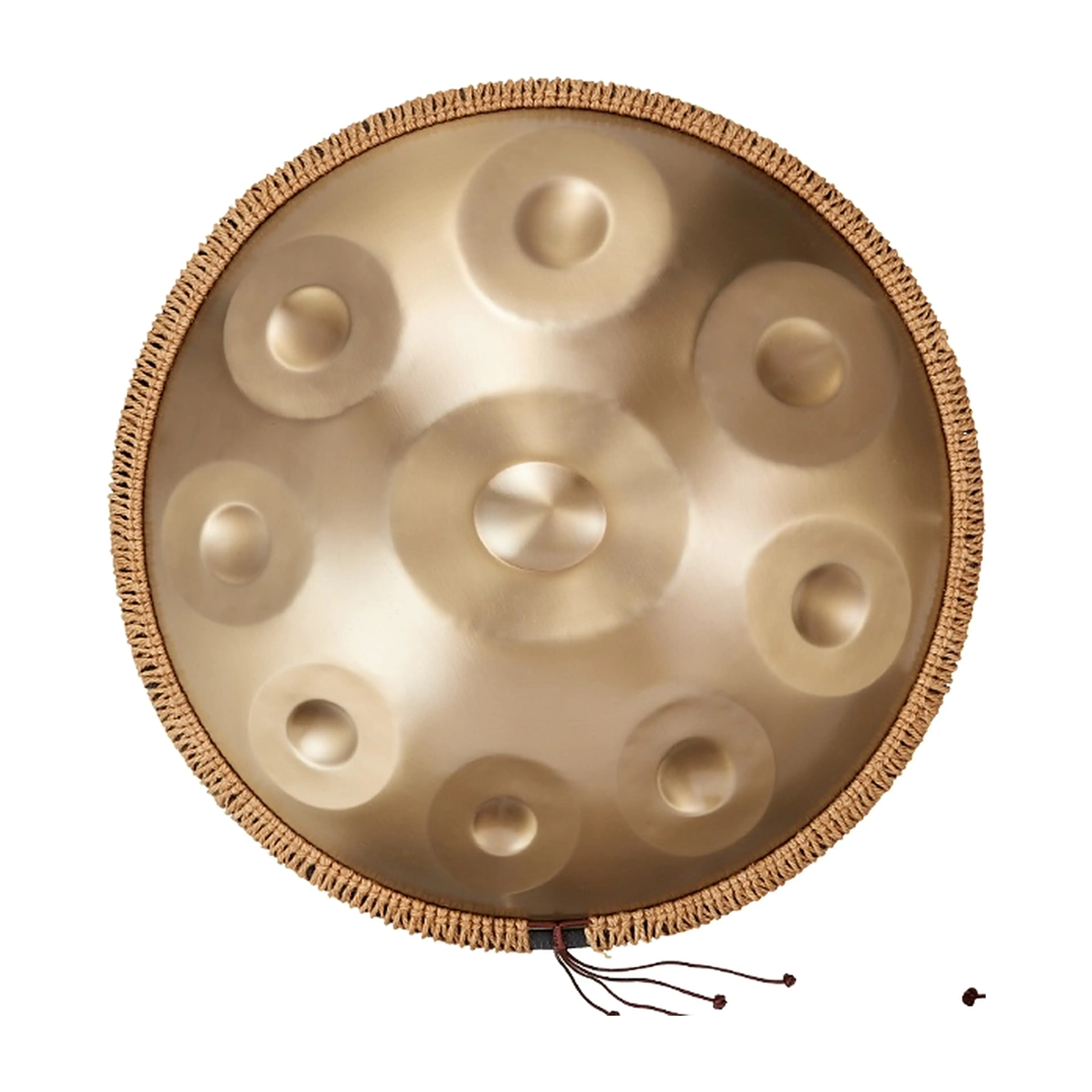 Handpan med 9 toner sedd uppifrån