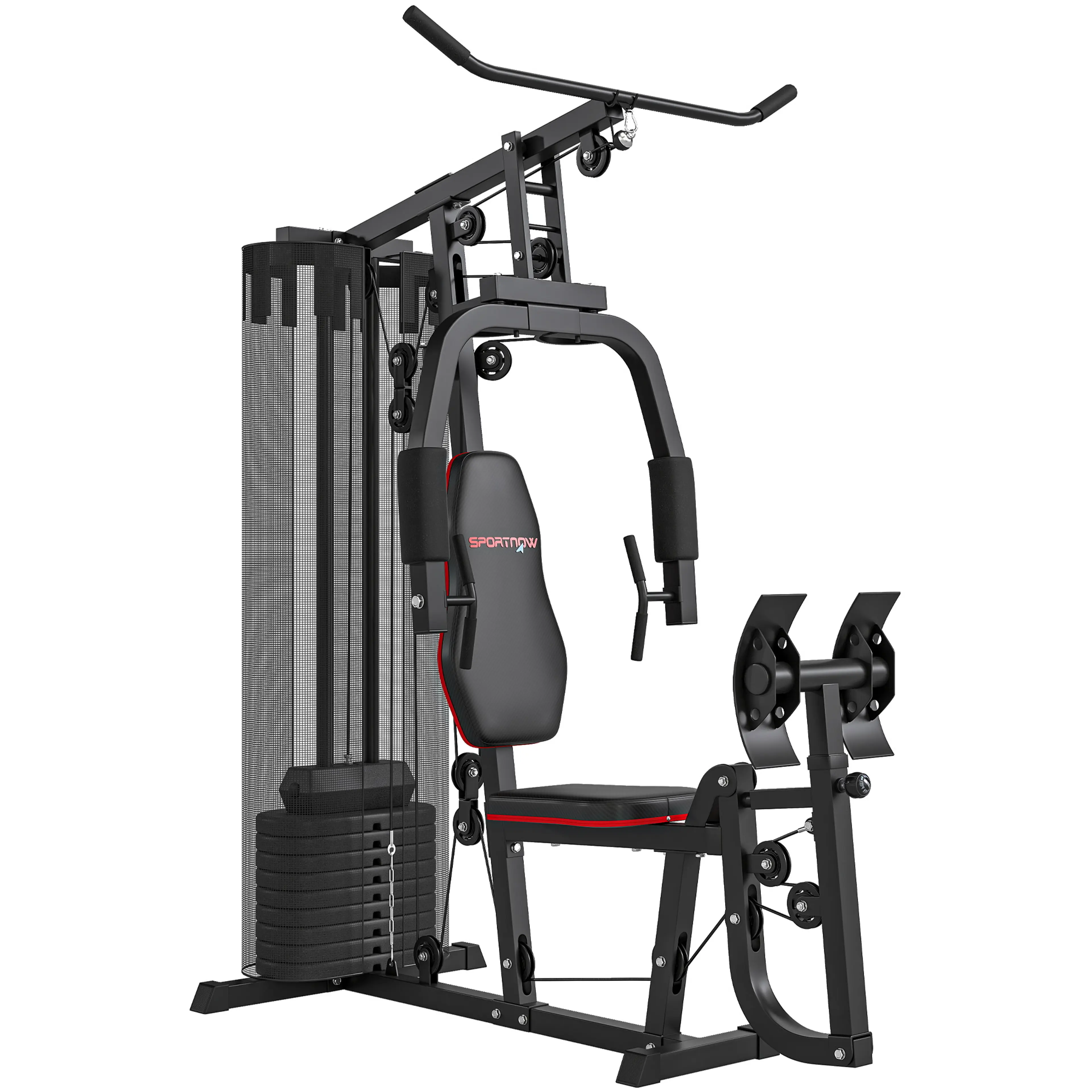 Hemmagym med benpress 160 cm – 45 kg viktblock och bröststation