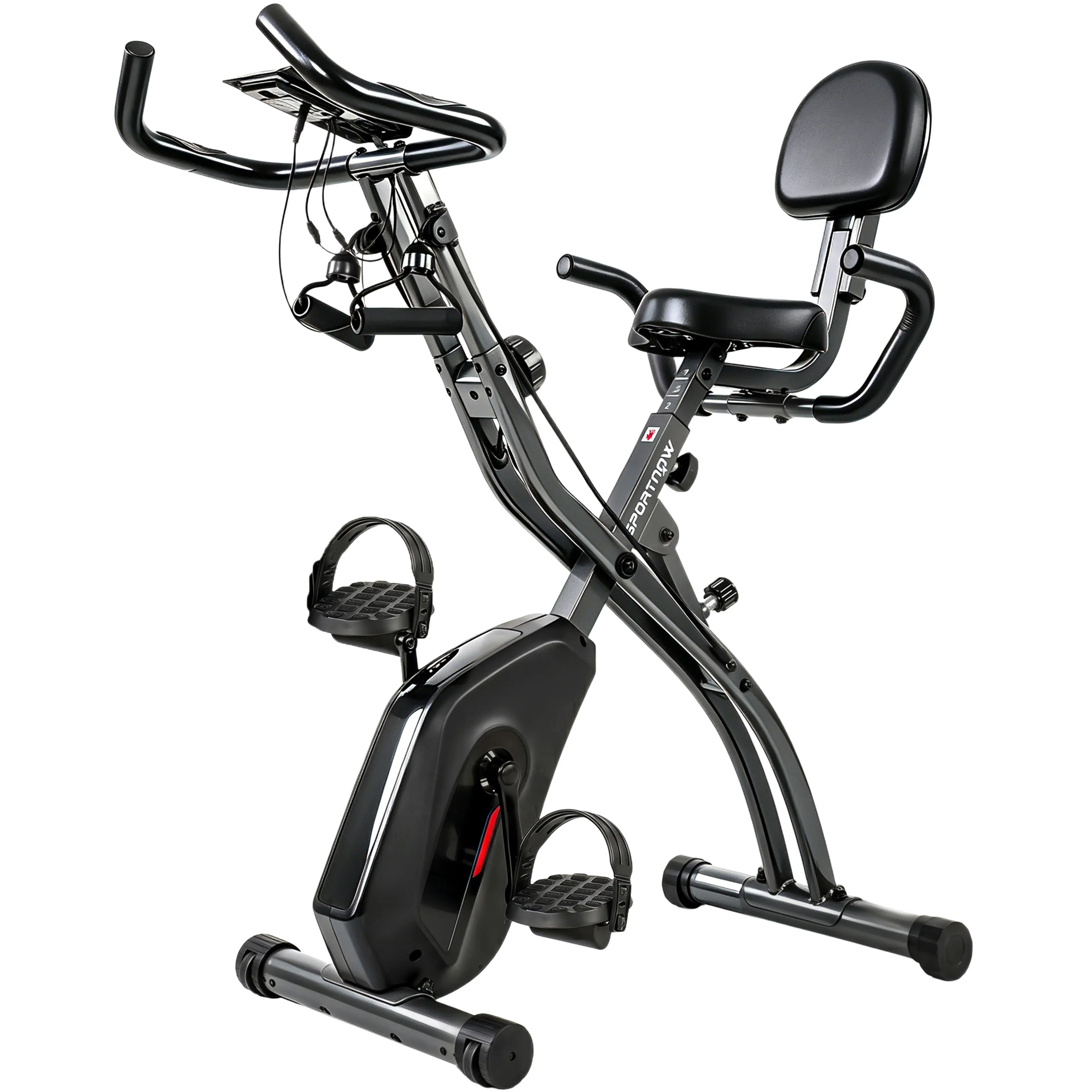 Motionscykel hopfällbar med ryggstöd – 8 motståndslägen, 120 kg