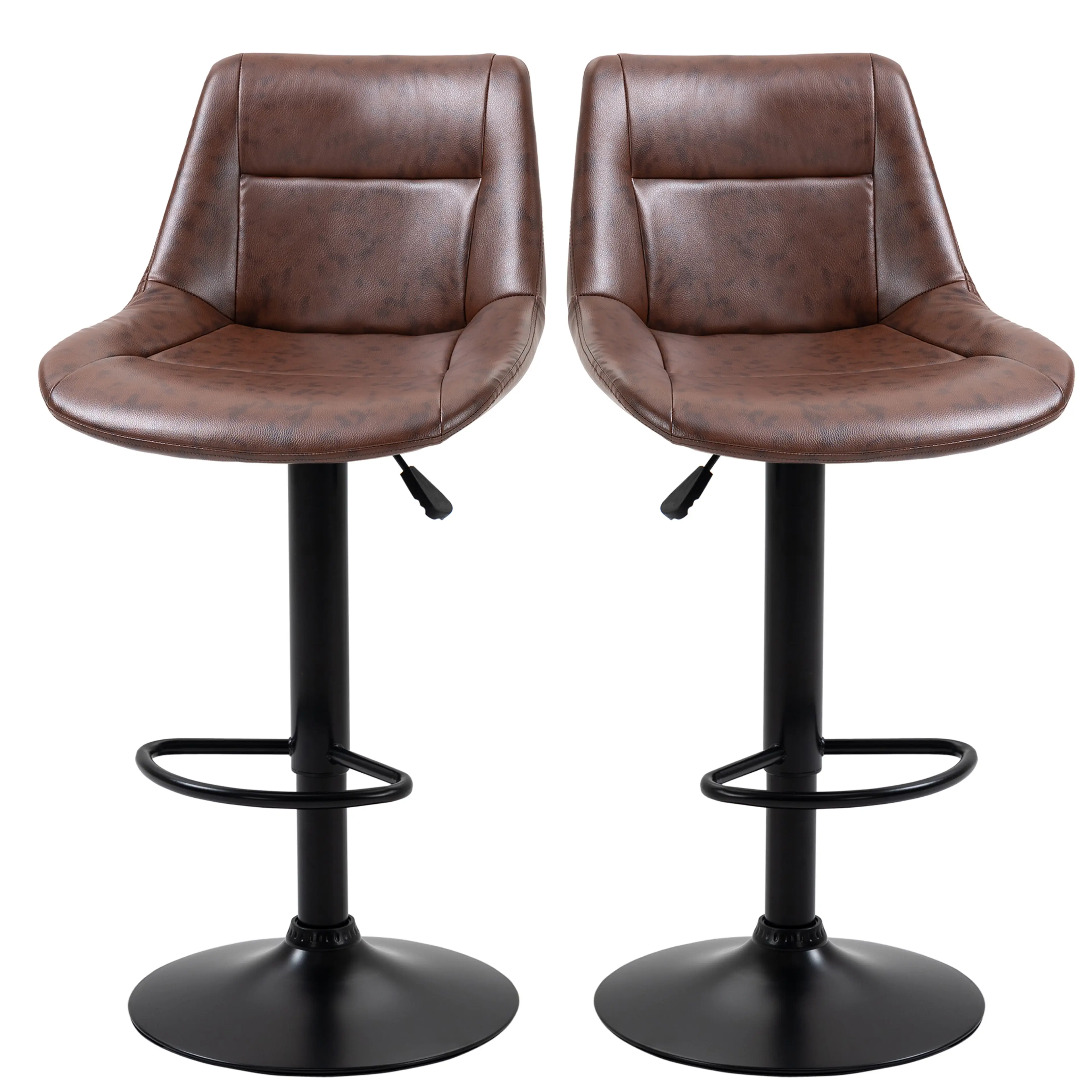 Barstolar 2-pack, höjdjusterbara 59–79 cm med ryggstöd