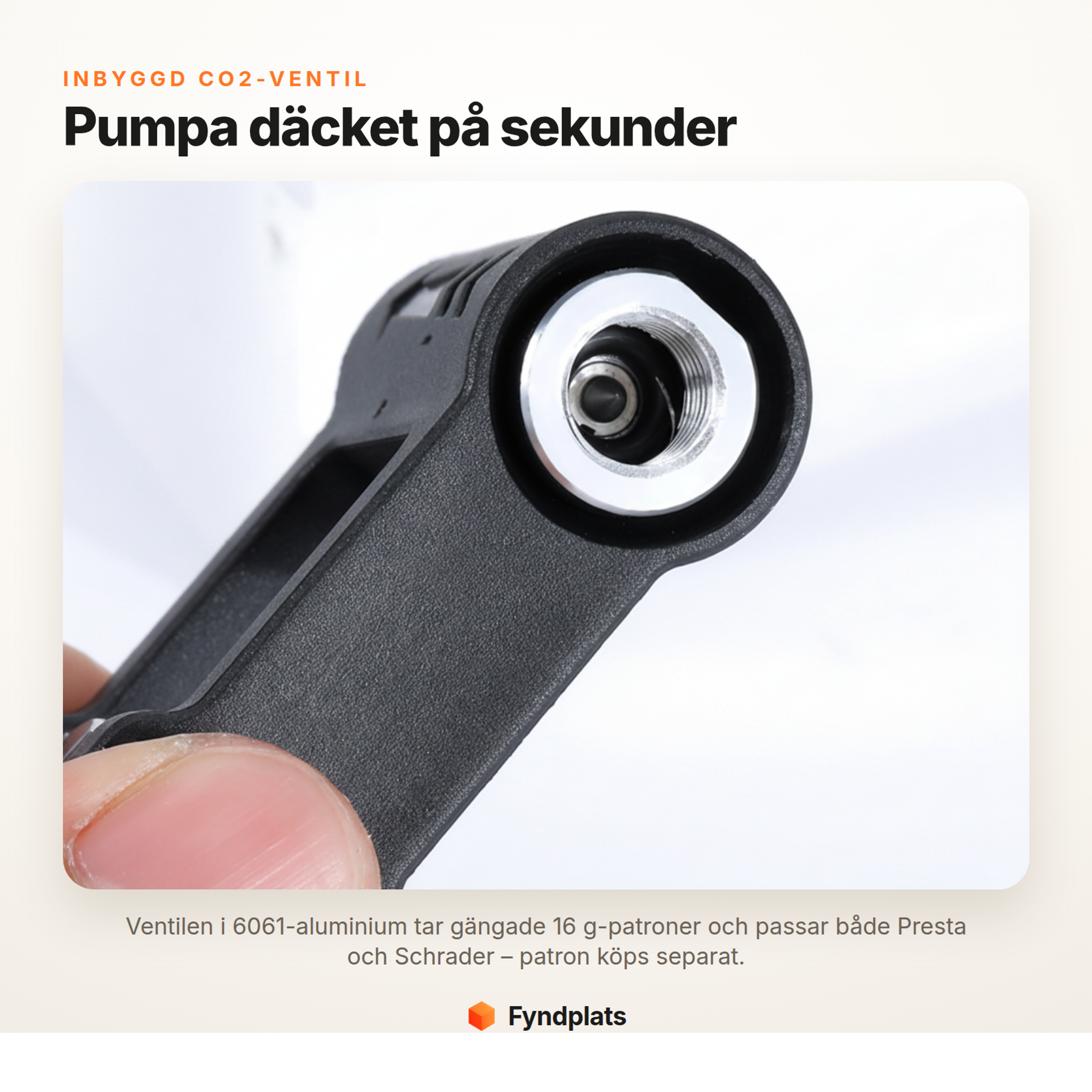 Fyndplats-kort: inbyggd CO2-ventil pumpar däcket på sekunder, Presta och Schrader