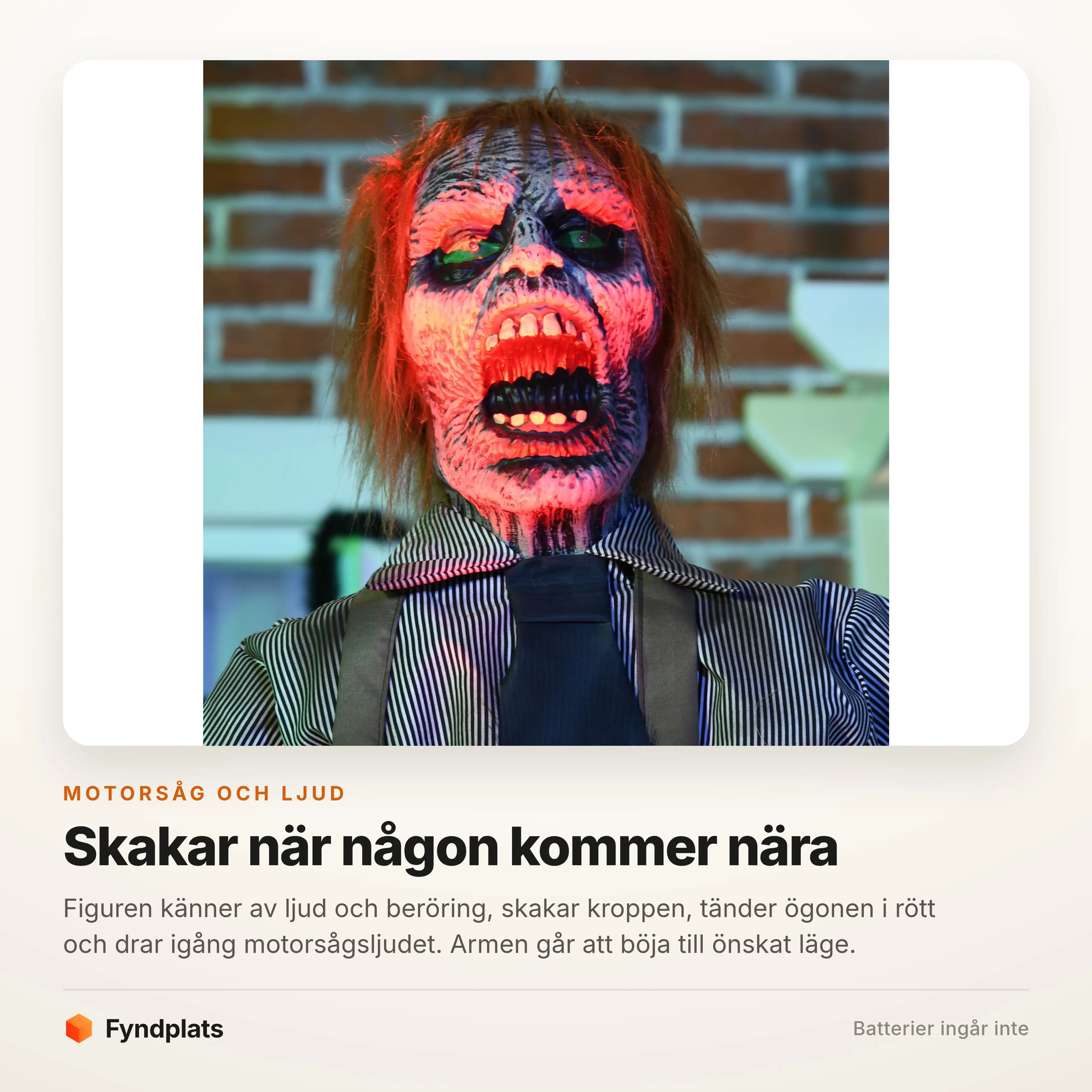 Närbild på figurens ansikte i rött ljus