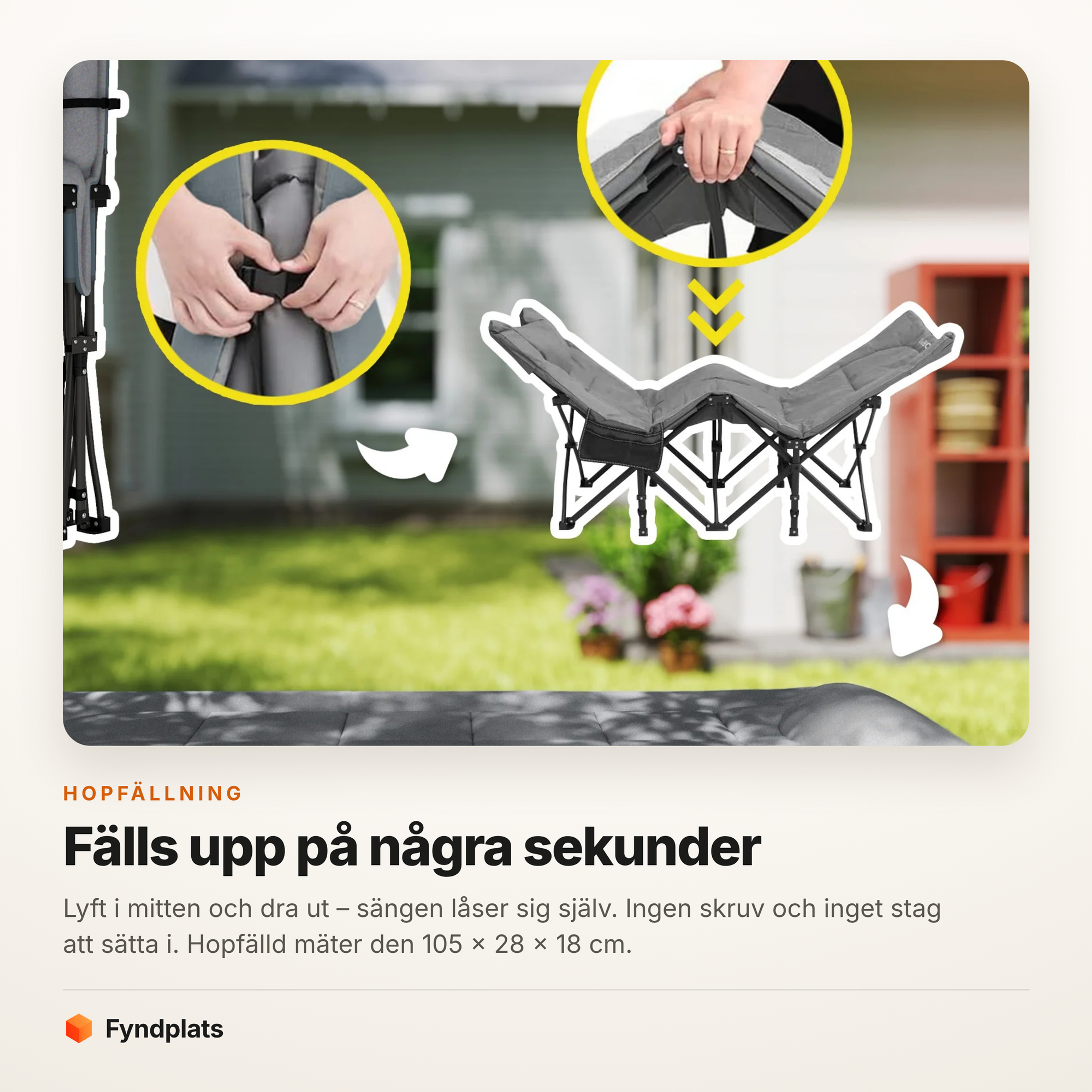 Kort: sängen fälls upp på några sekunder