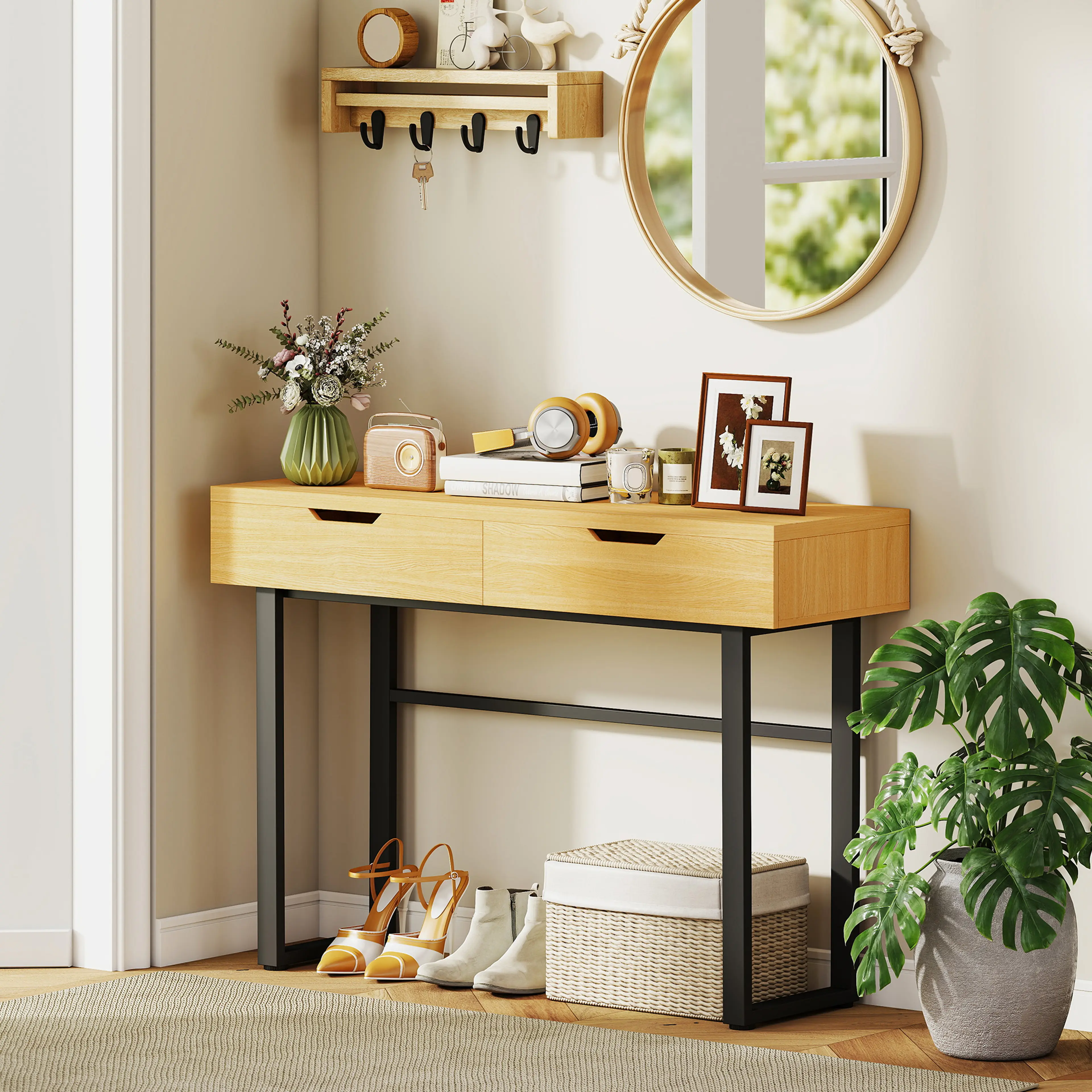 Konsolbord 110 cm med två lådor – bild 2