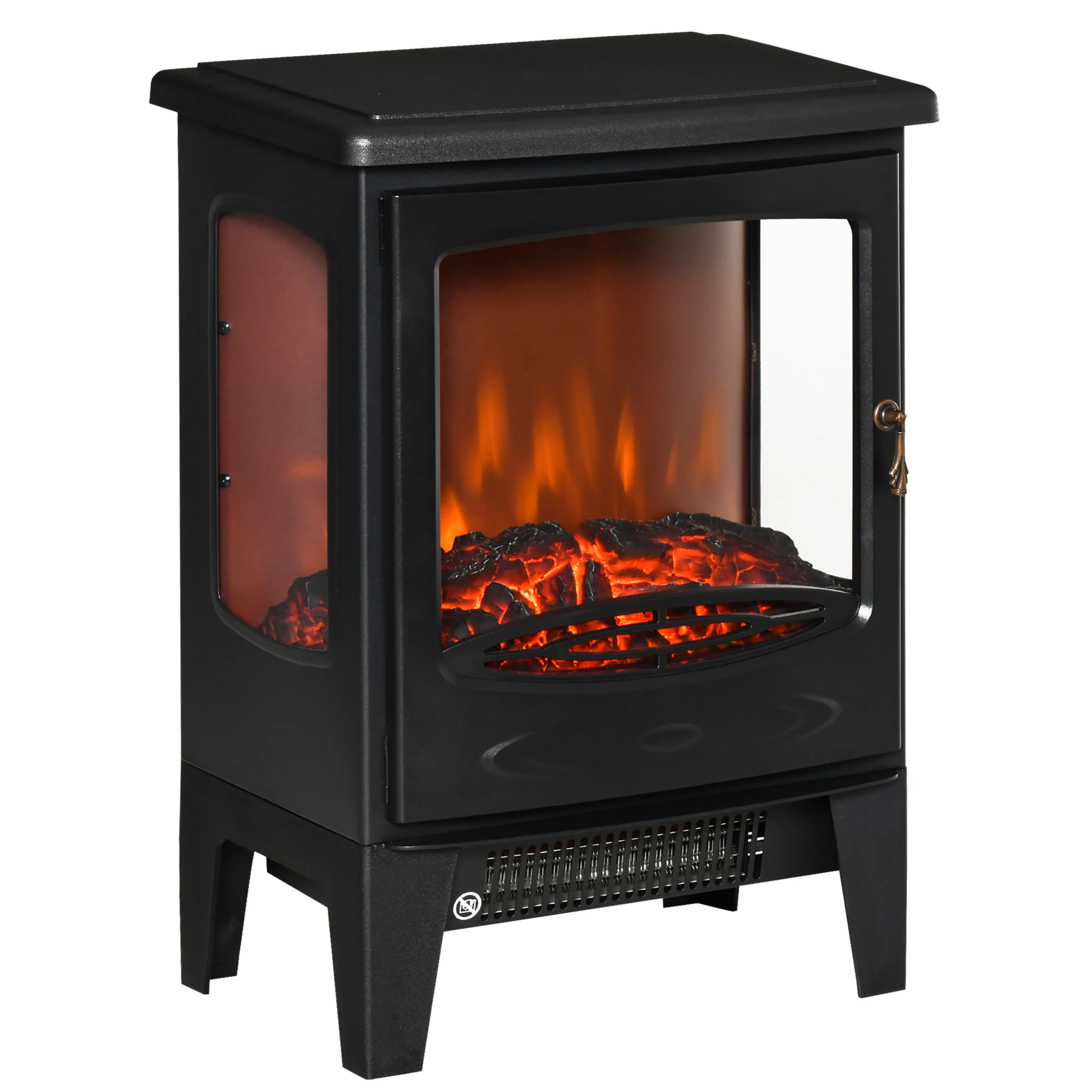 Elkamin med glas på tre sidor – 1800 W och 27 cm frontfönster