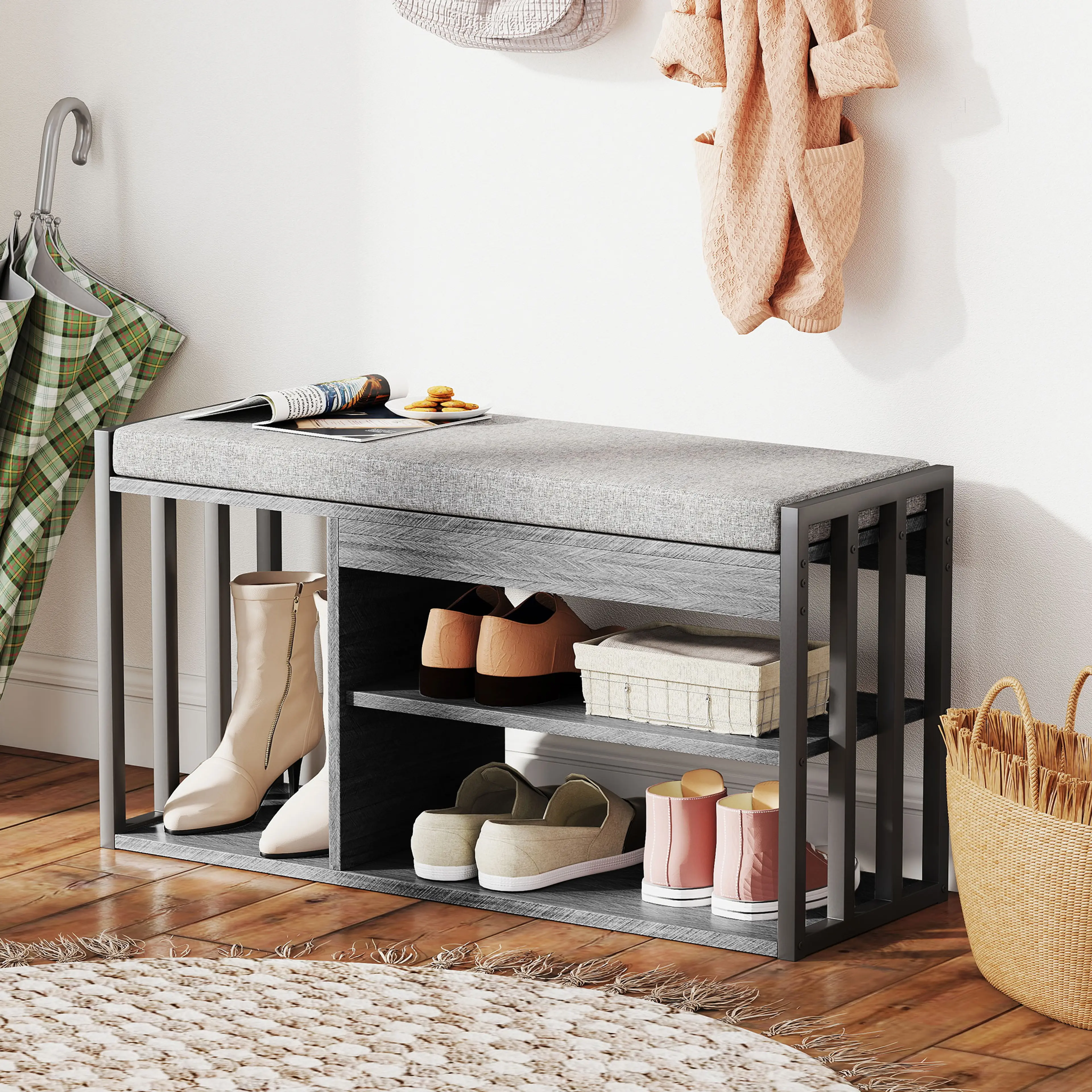 Skoställ med sittbänk 86 cm – bild 2