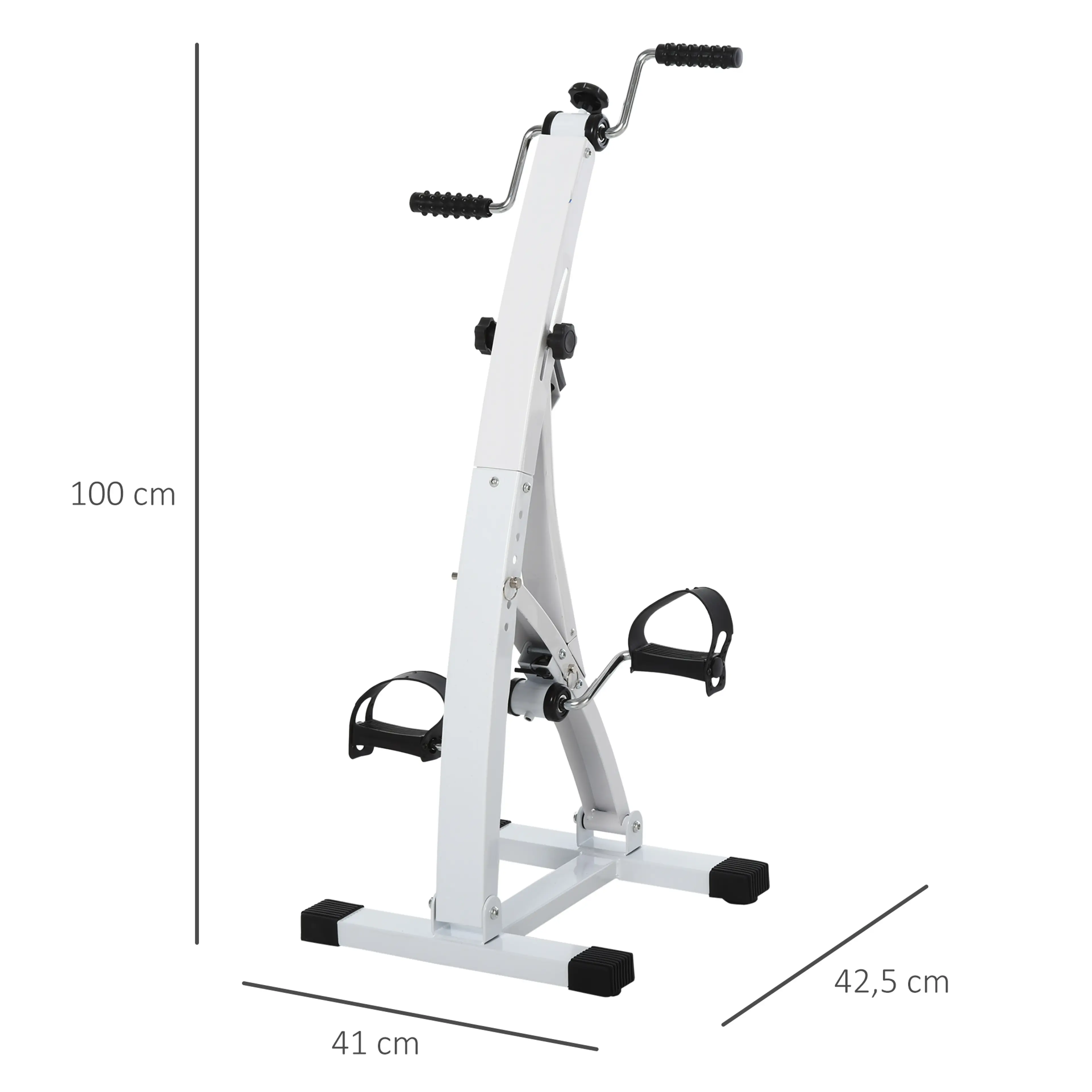 Måttbild: pedaltränaren är 100 cm hög