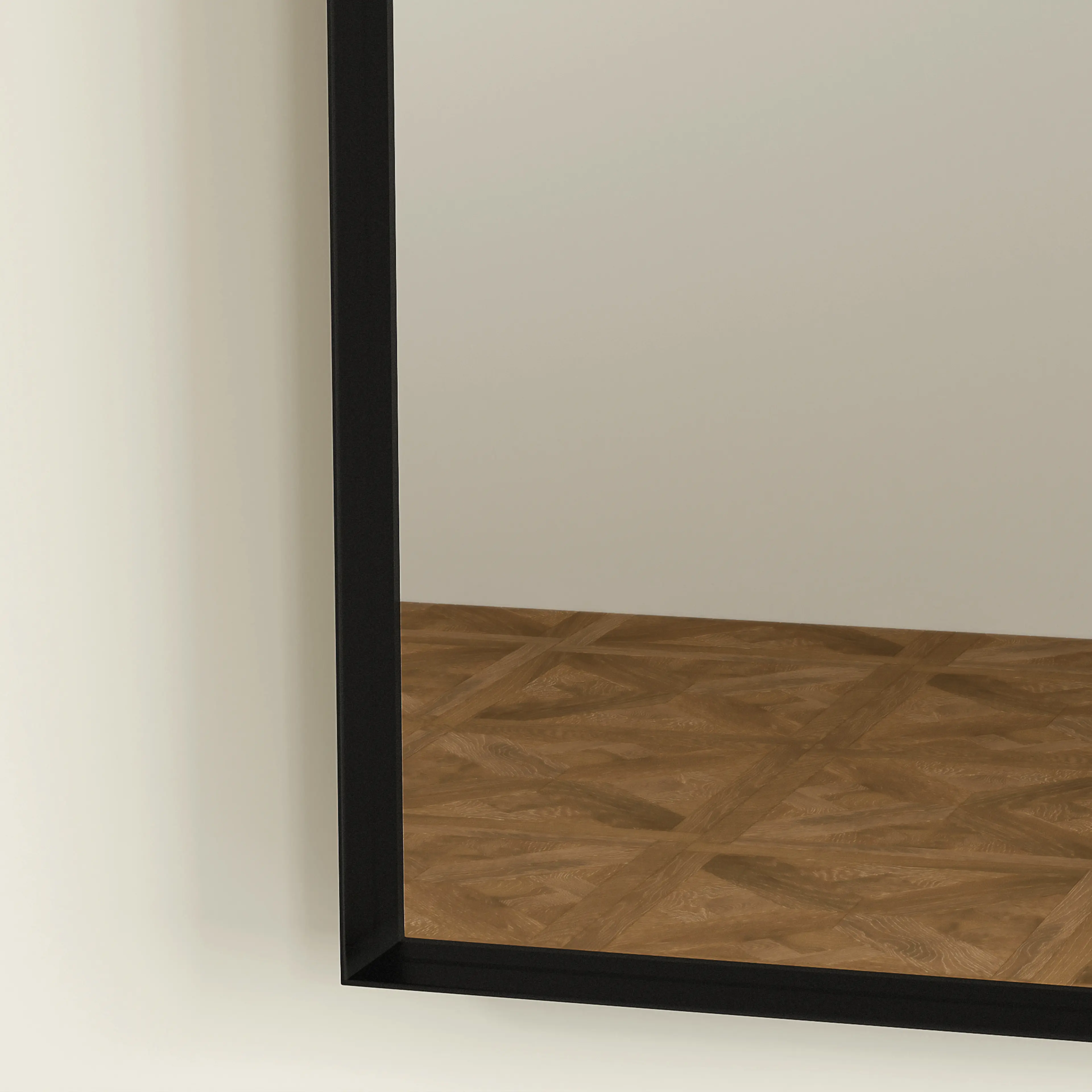 Bågformad badrumsspegel 50 × 70 cm, svart ram – bild 5