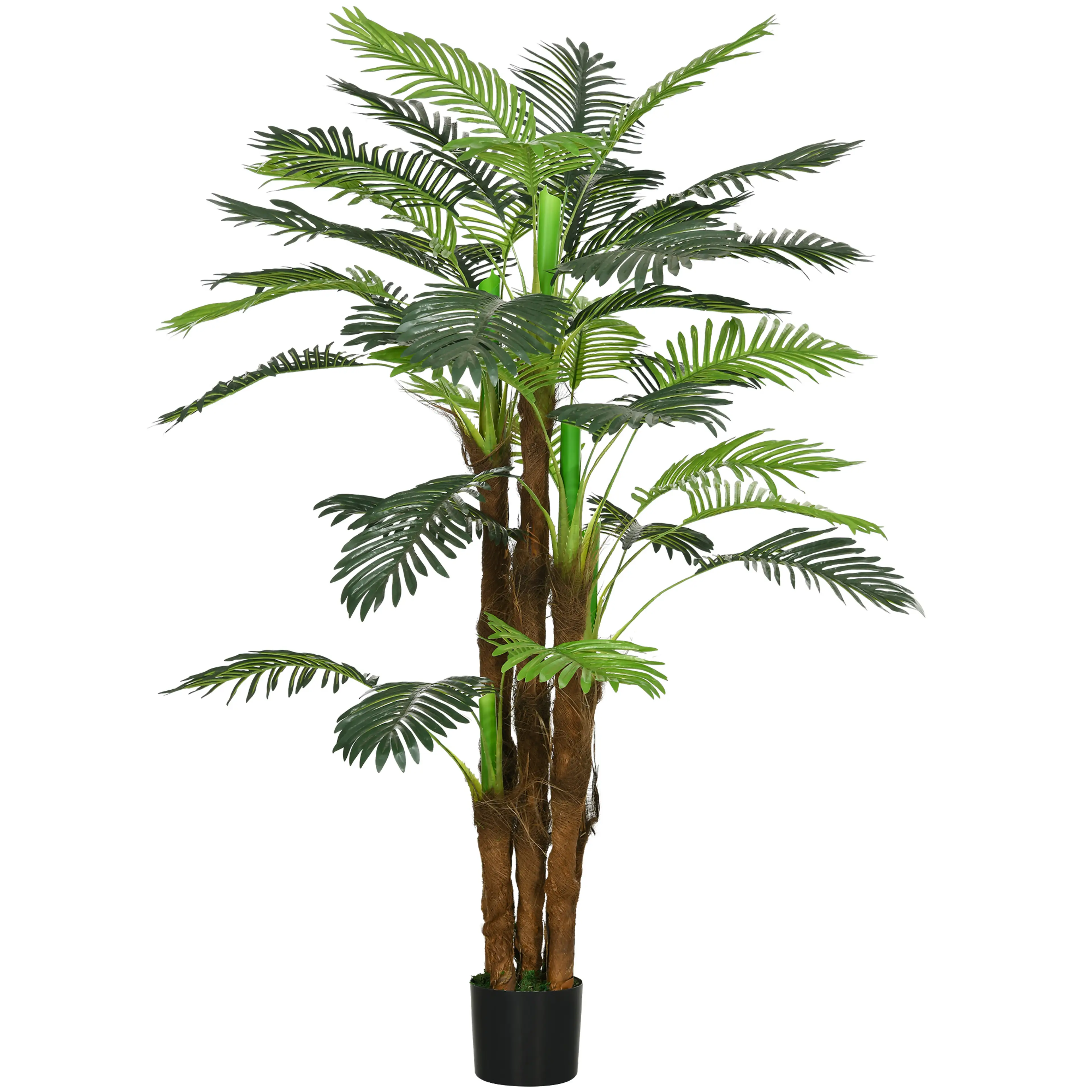 Konstgjord palm 160 cm med fem stammar i en svart kruka