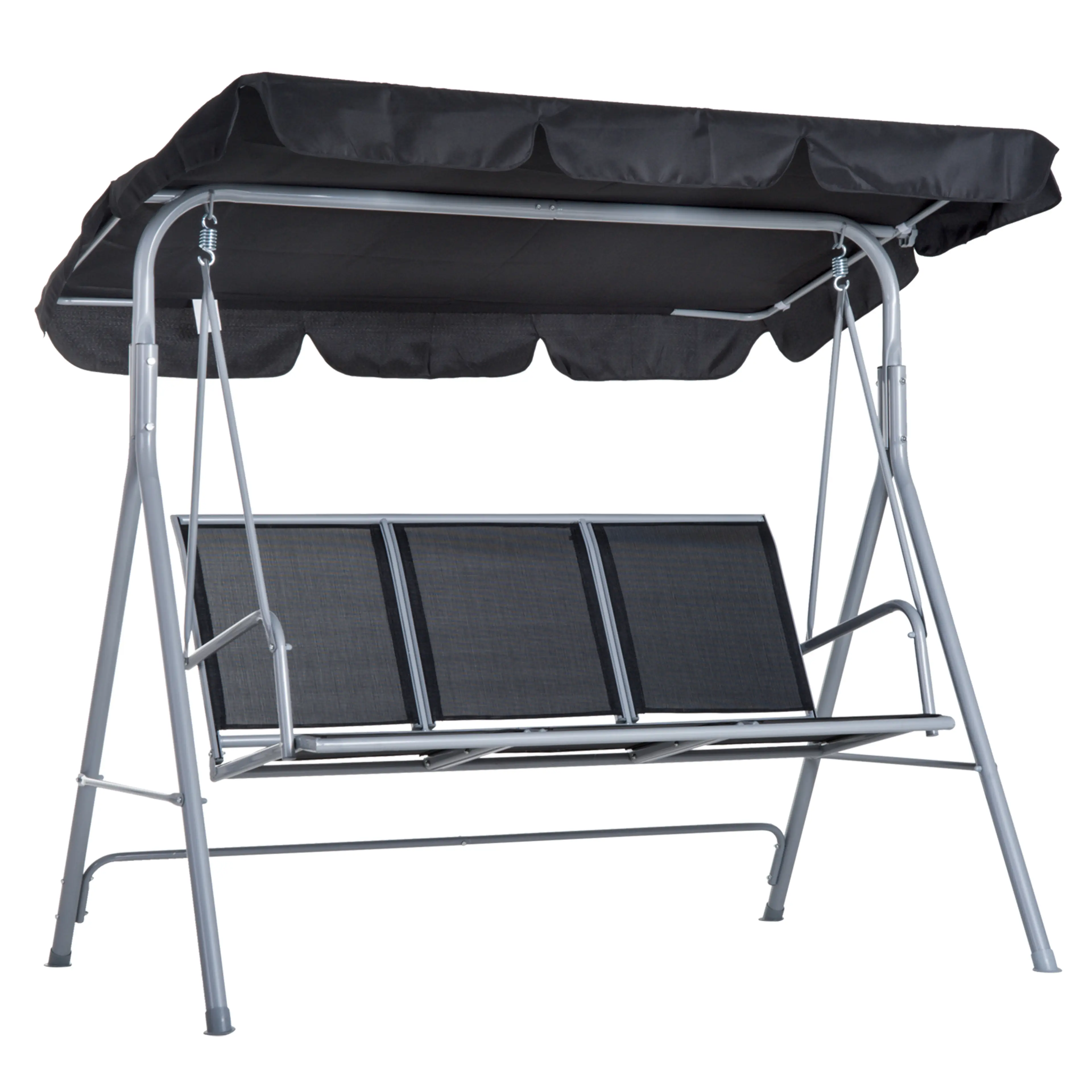 Hammock med tak, 3-sits – justerbart ryggstöd och 240 kg bärkraft