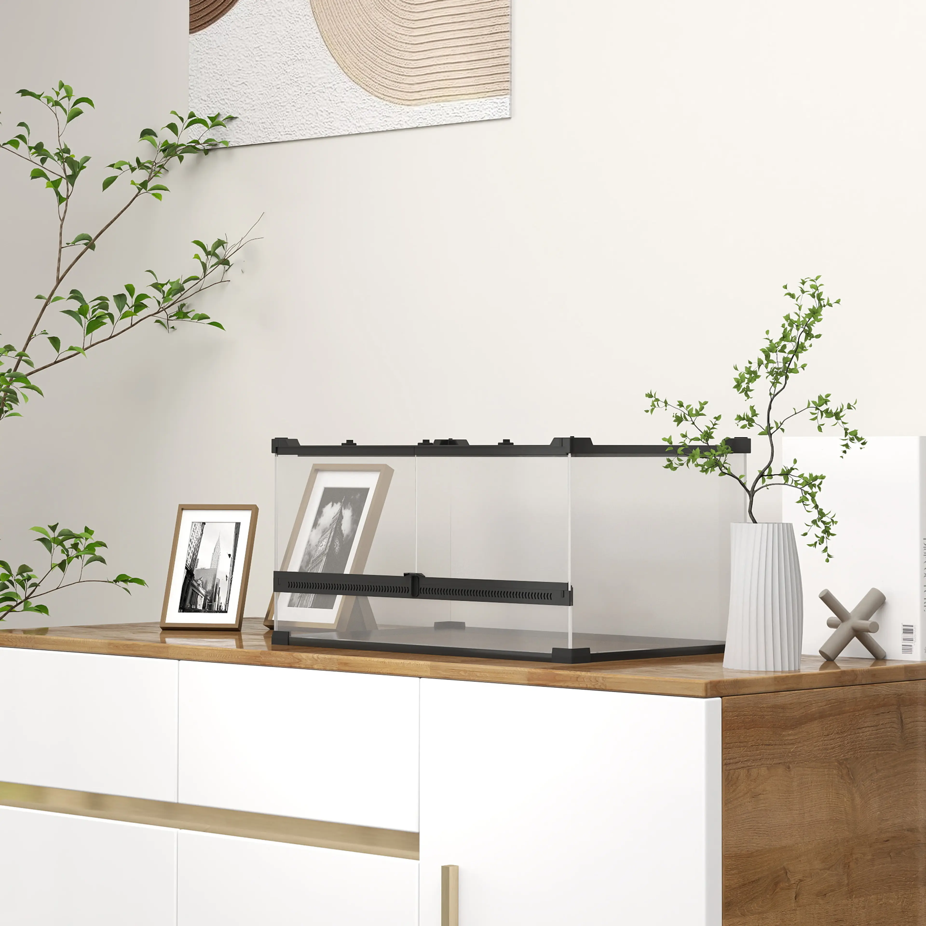 Lågt glasterrarium 50 × 30 × 25 cm, 34 liter – bild 3