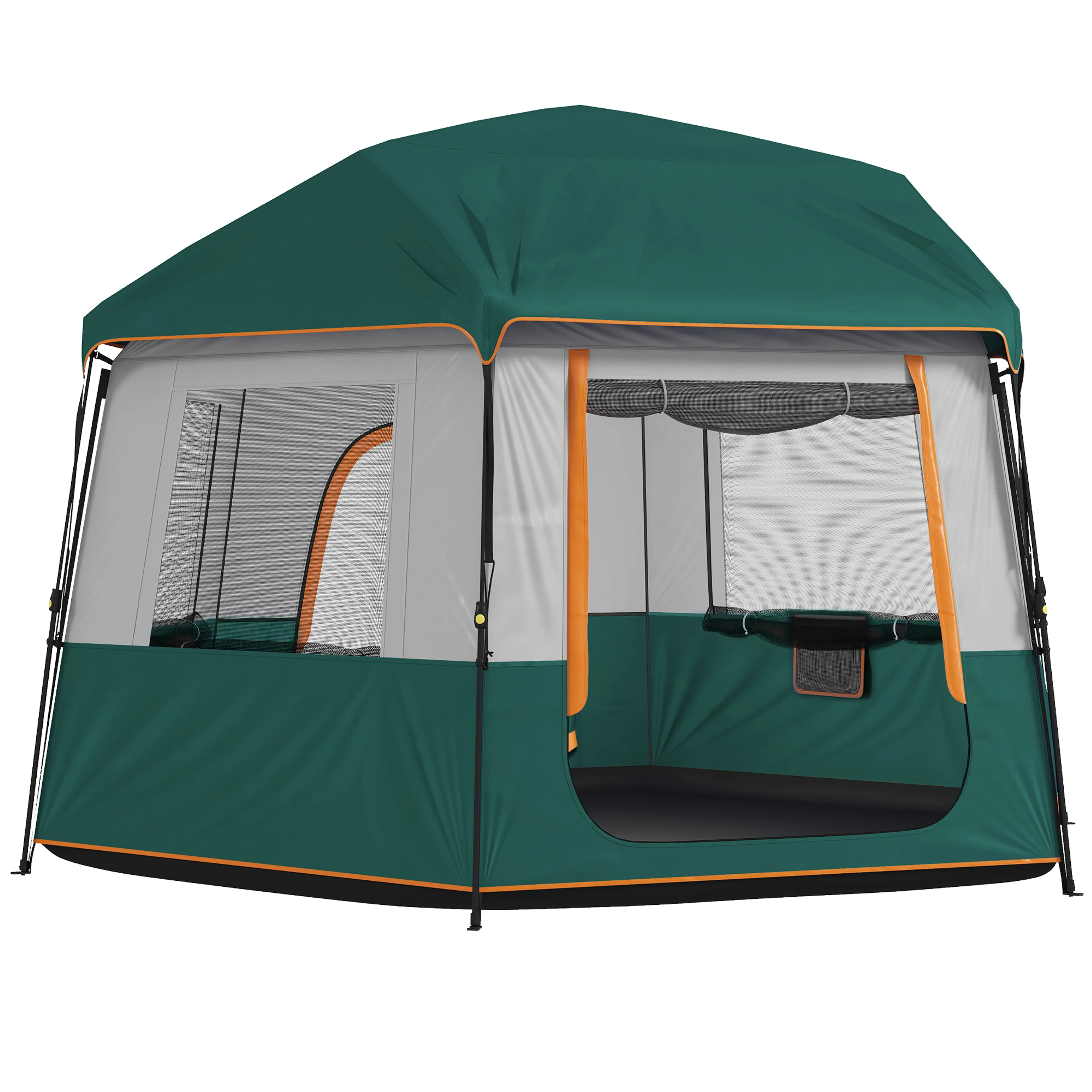 Campingtält för 4–6 personer, 350 × 350 × 205 cm – vattentätt 3000 mm