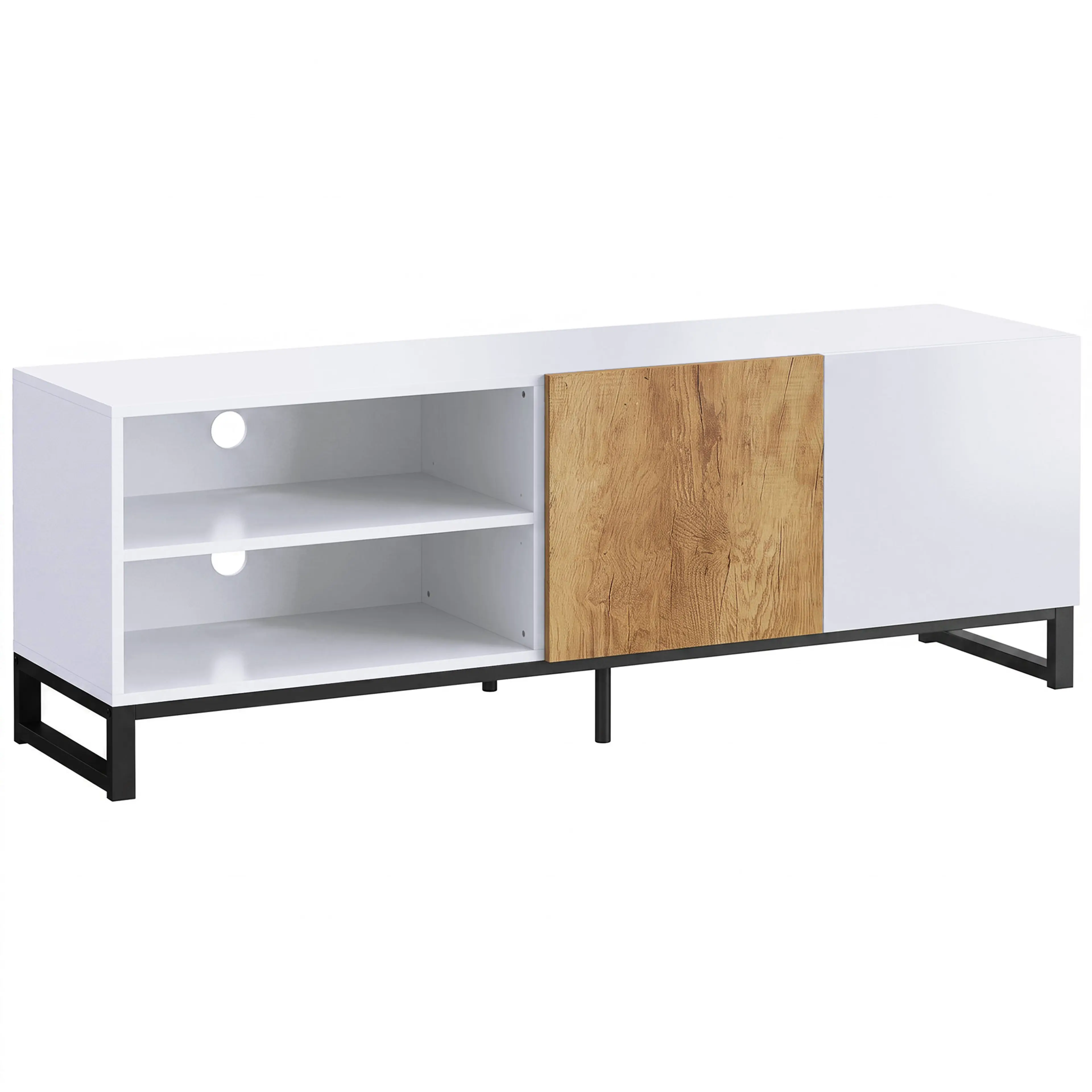 TV-bänk 140 cm med metallben och eklucka