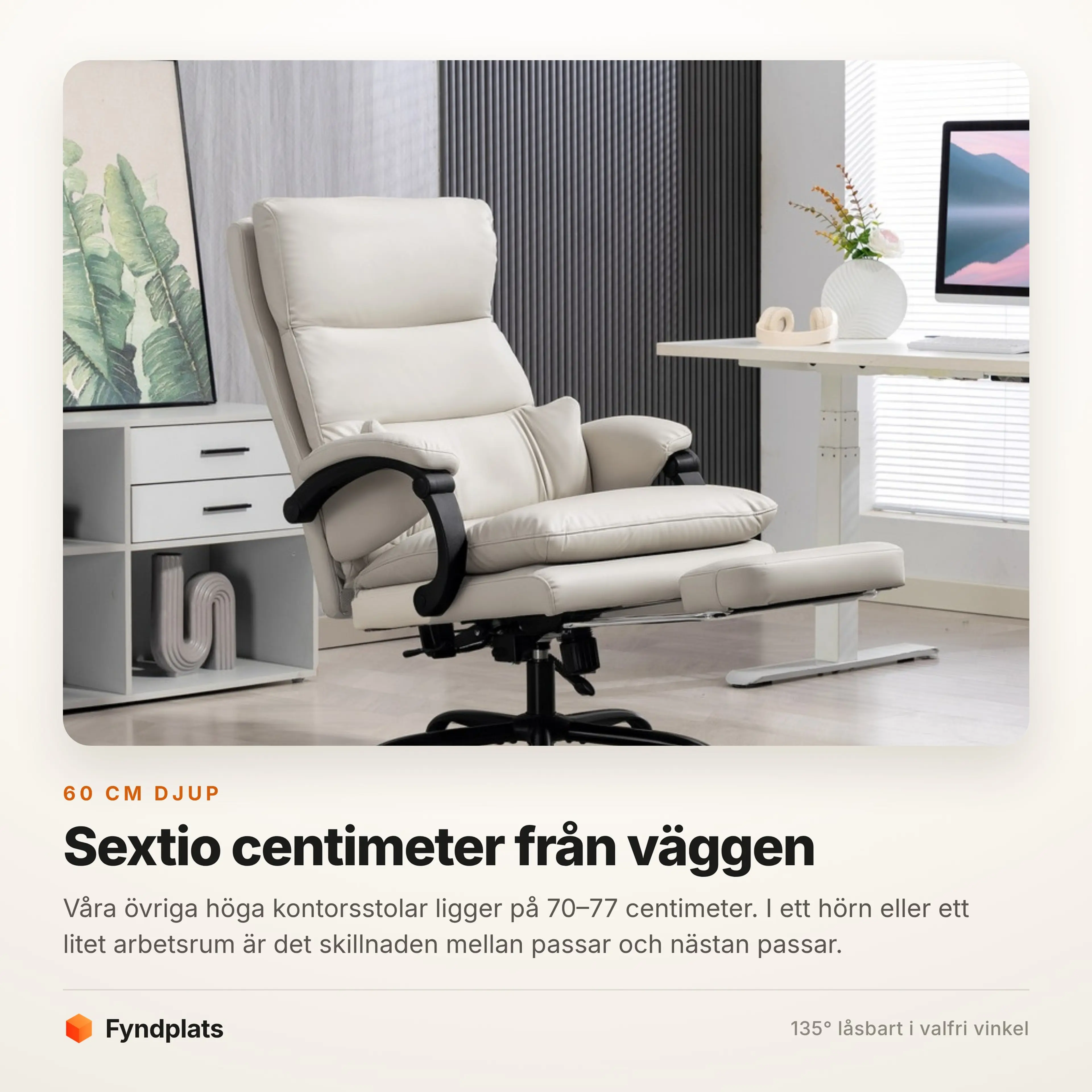 Kontorsstol 60 cm djup i konstläder – bild 3
