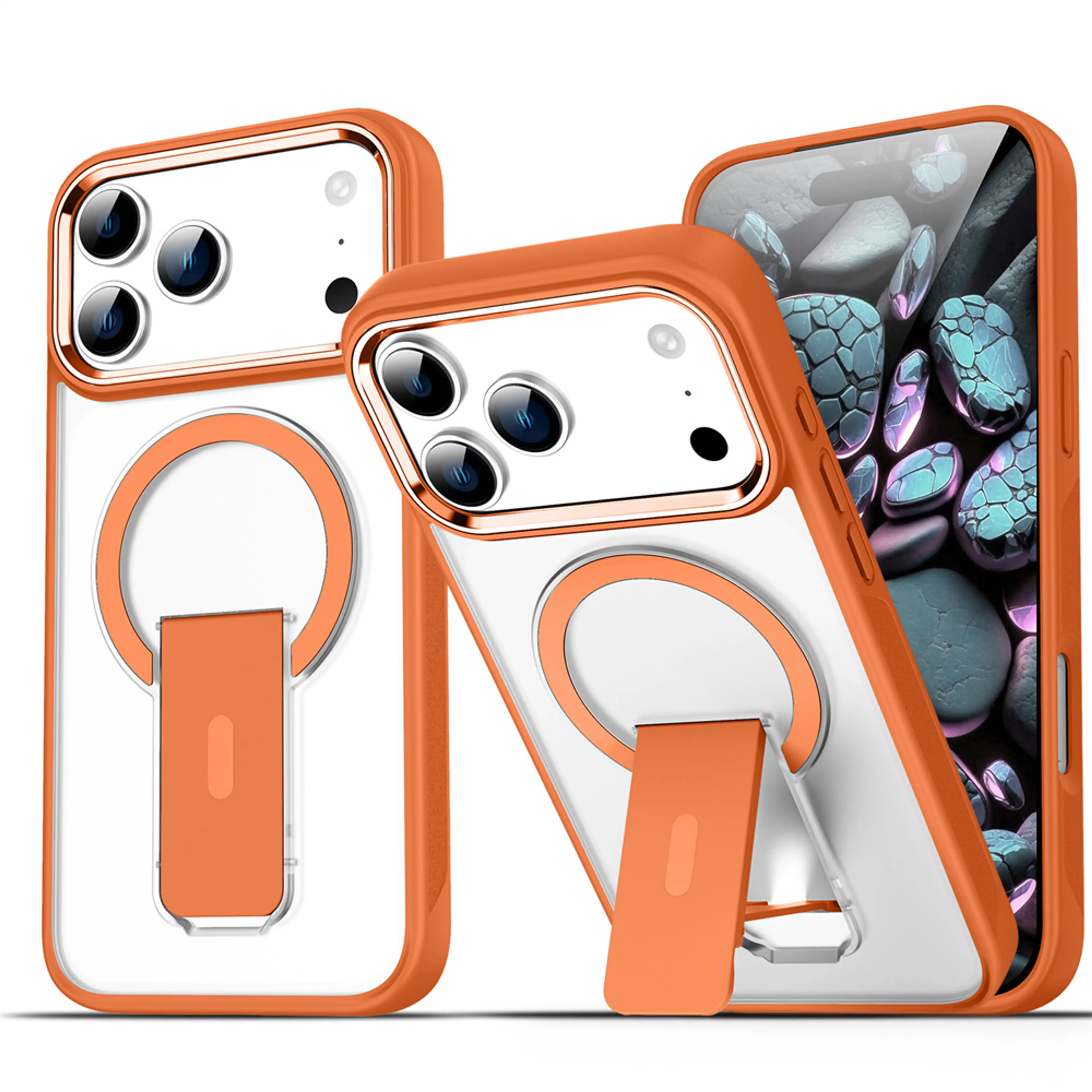 Lyxigt MagSafe-skal med vikbart ställ – stötsäkert, magnetiskt och elegant